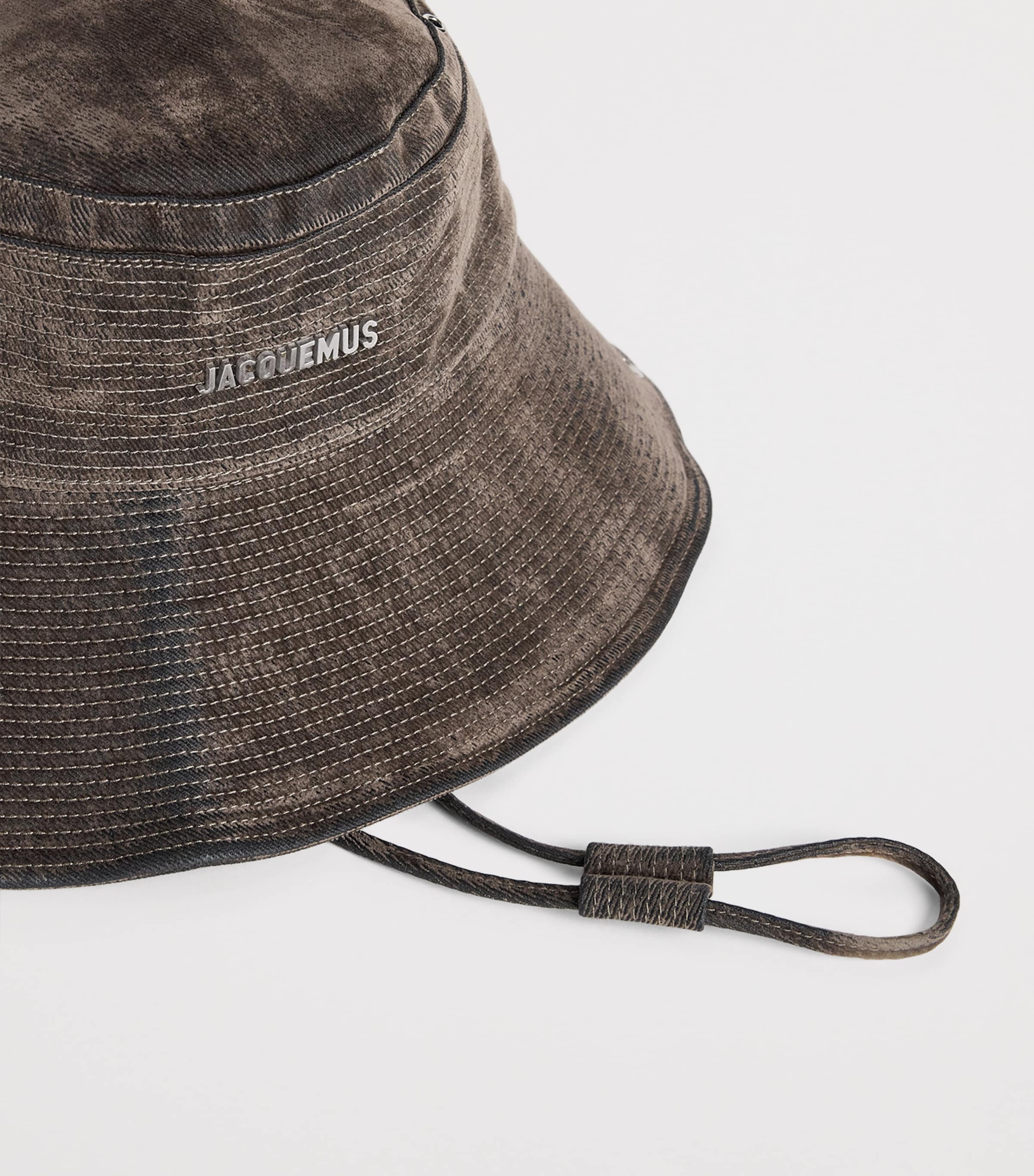 Velour Denim Bucket Hat KHAKI-560 Image 3