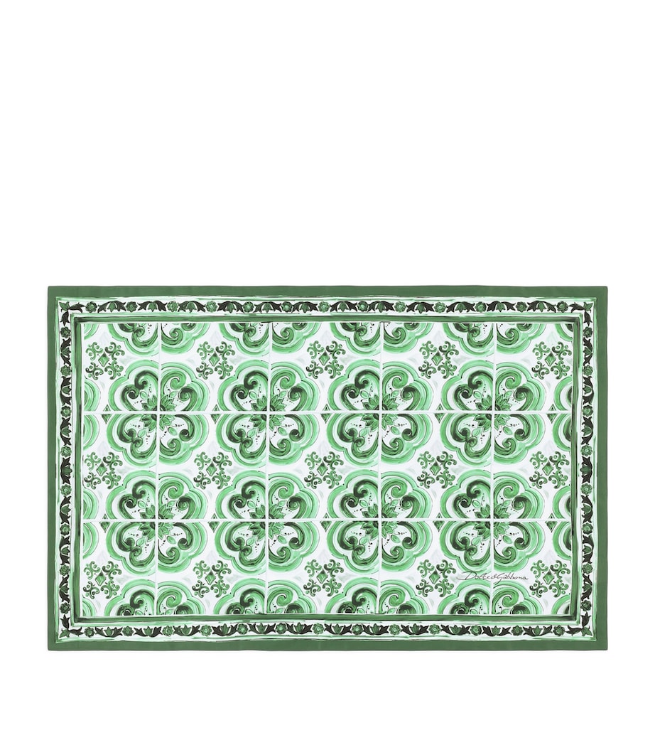 Set of 2 Cotton Majolica Pillowcases (60cm x 90cm) UV009-MAIOLICA VERDE Image 1