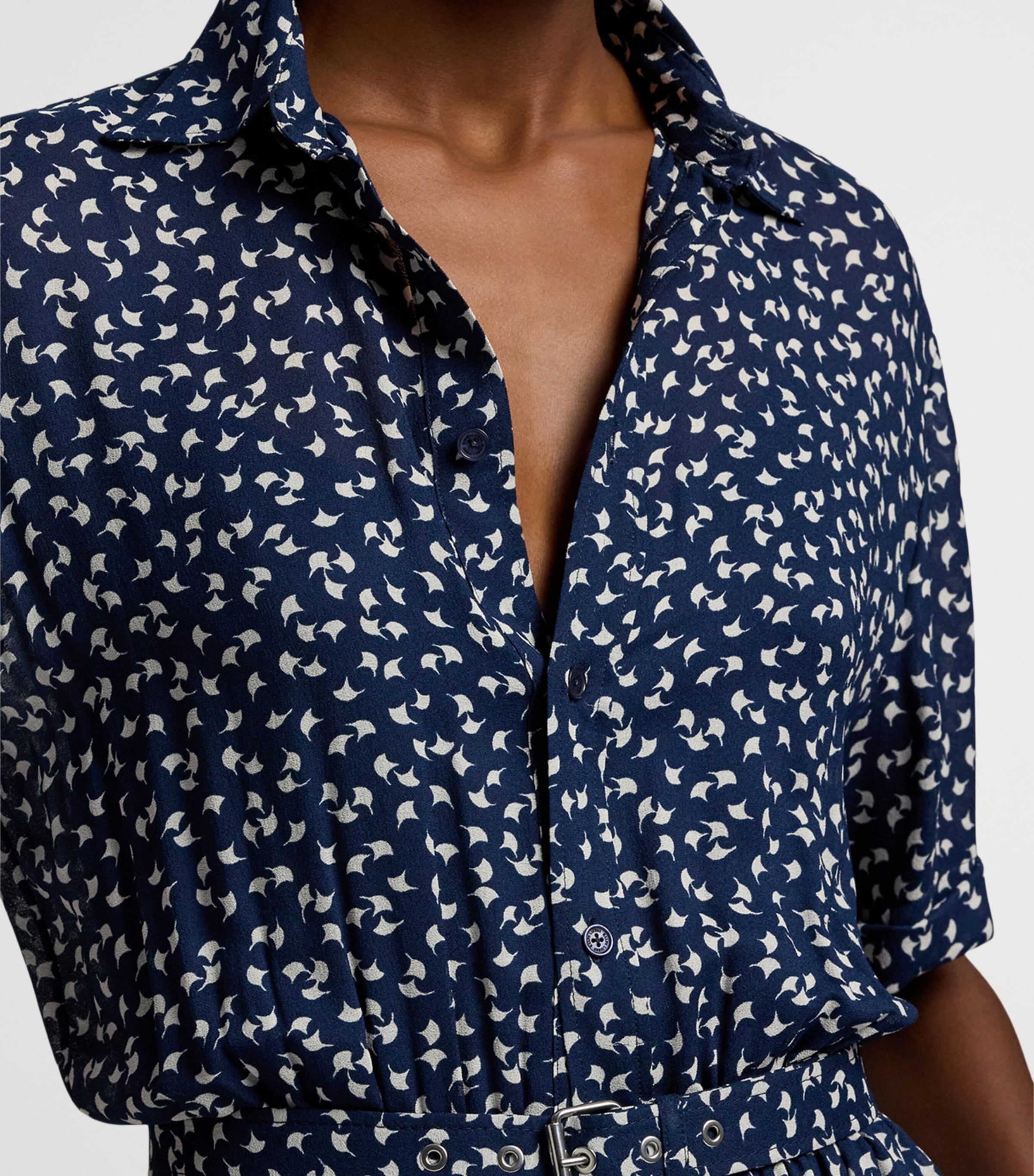 Sura Midi Shirt Dress NAVY-410 Image 10