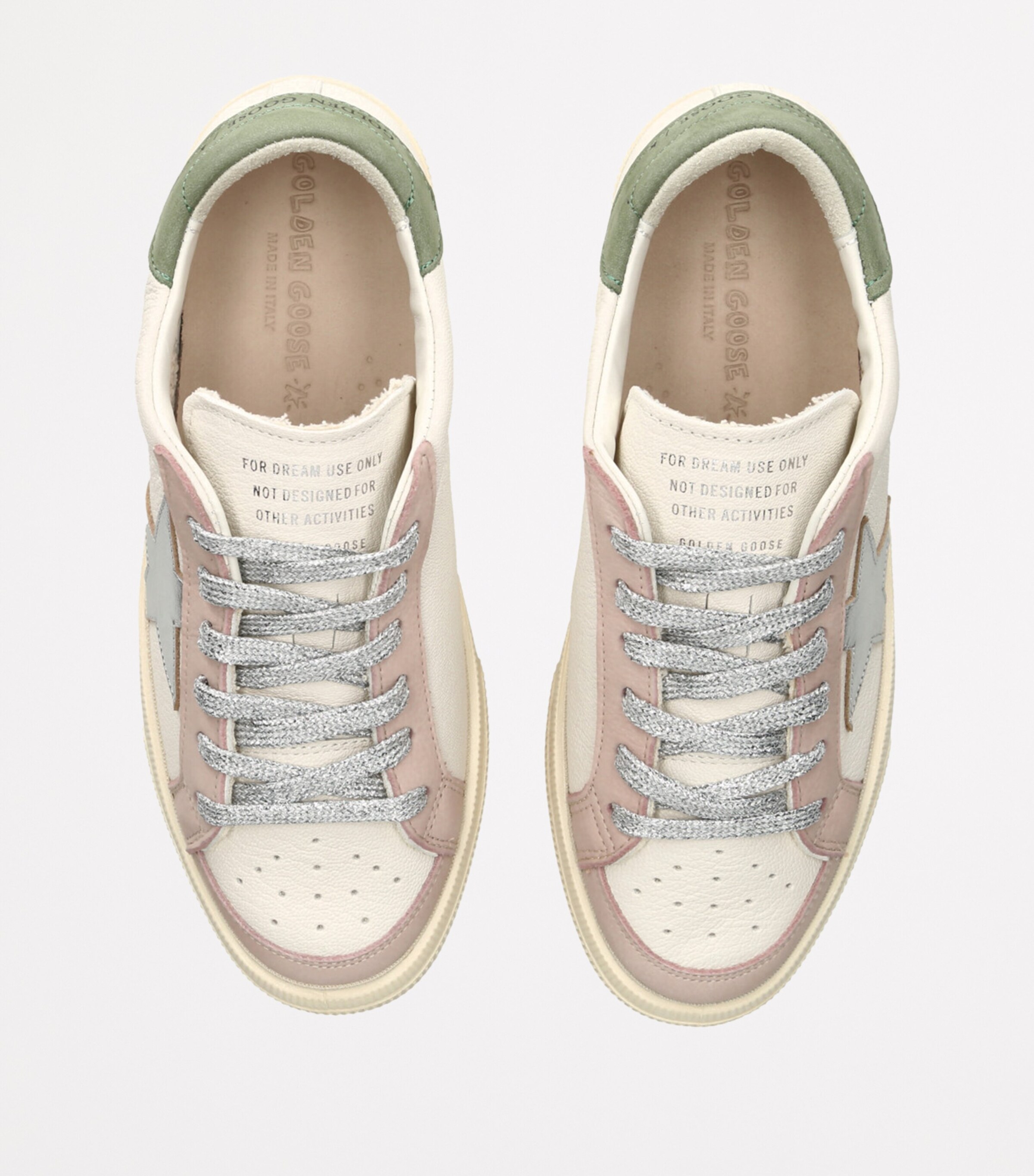 Golden Goose Leather May Sneakers Silver Com Image 4