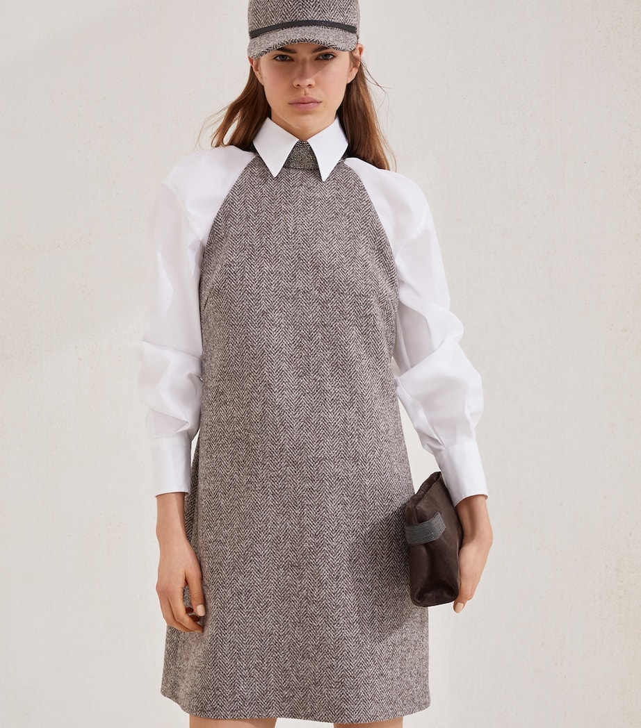 Wool-Blend Tweed Mini Dress C136 Image 4