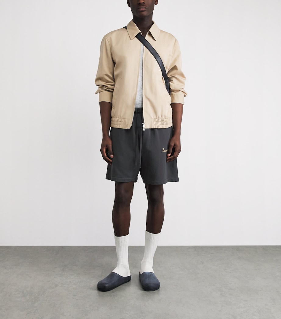 FEAR OF GOD ESSENTIALS Mens Cotton Logo Sweat Shorts Faded Black Image 2