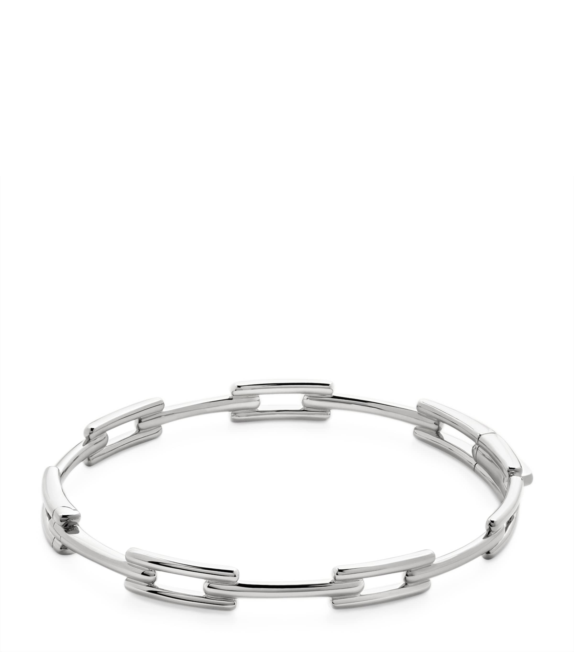 Monica Vinader Sterling Silver Signature Link Slim Bangle Sterling Silver Image 1