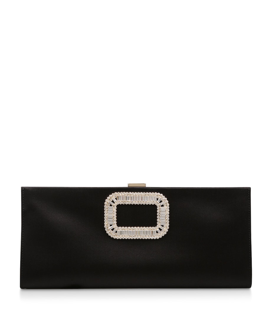 Satin Pilgrim Clutch Bag BLACK Image 1