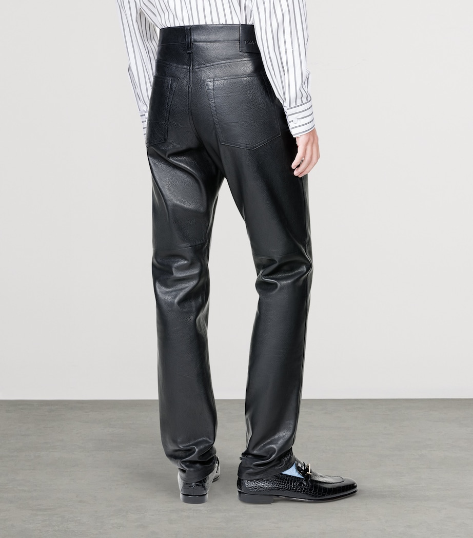 TOM FORD Mens Leather Straight Trousers Naa Image 4