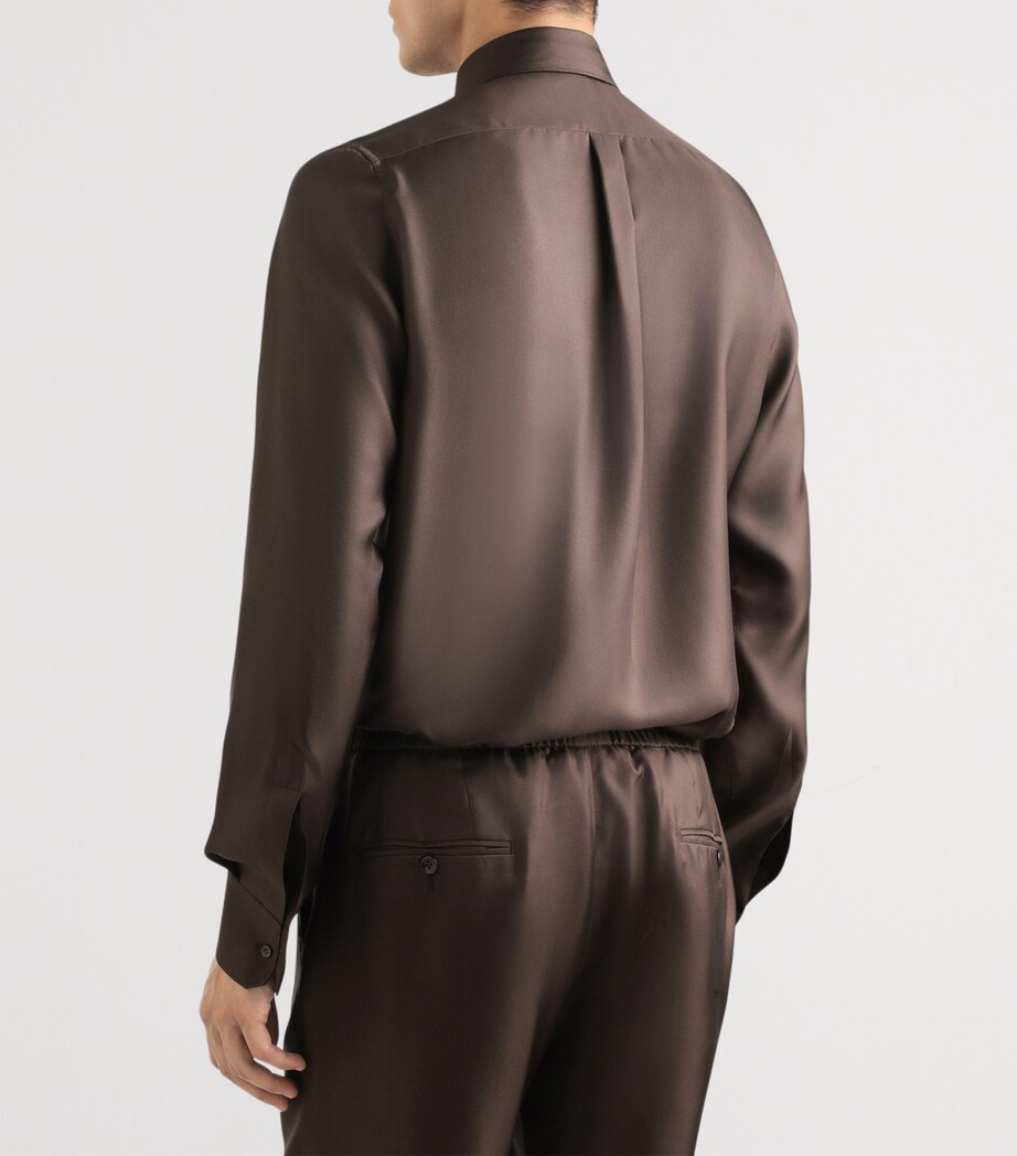 Dolce&Gabbana Mens Silk Shirt Brown Image 4