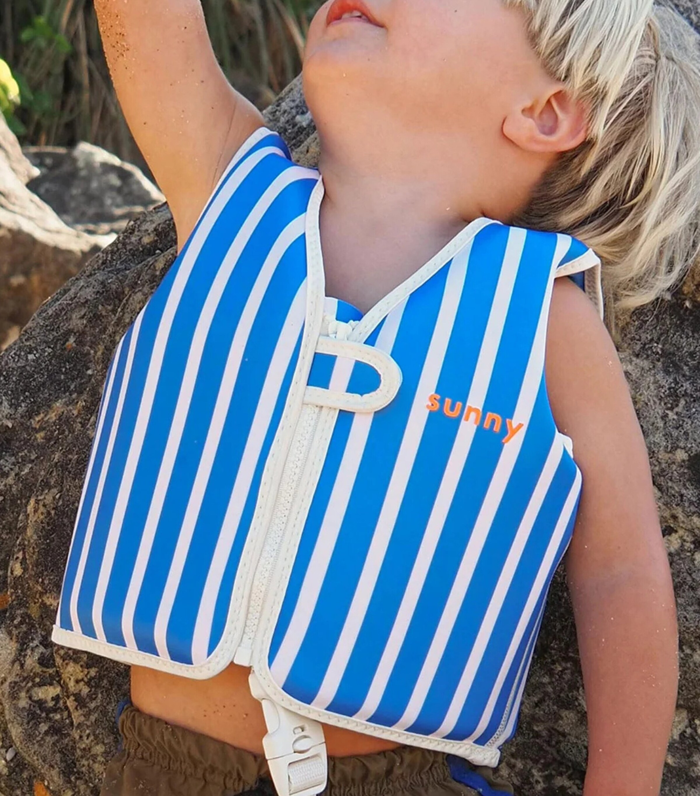 Sunnylife Kids Tino the Tiger Swim Vest (12-24 Months) Blue Image 2