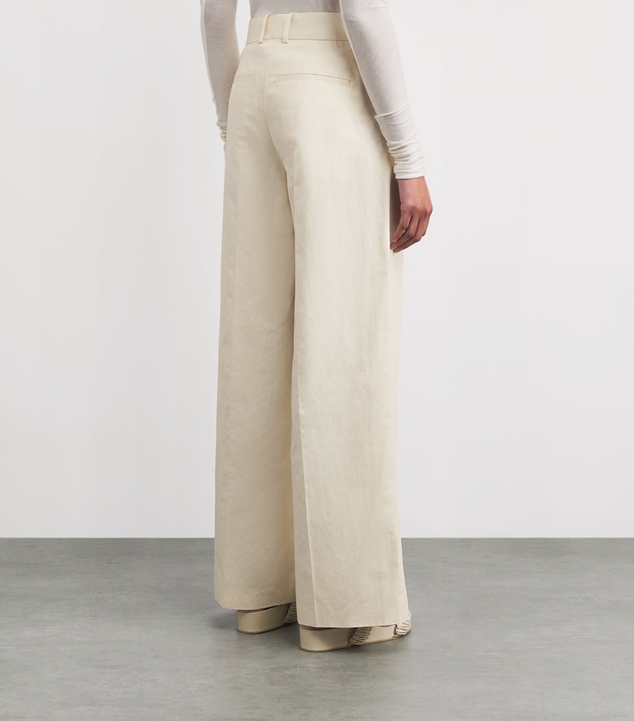 Joseph Womens Cotton-Linen Jnane Trousers Marble Image 4