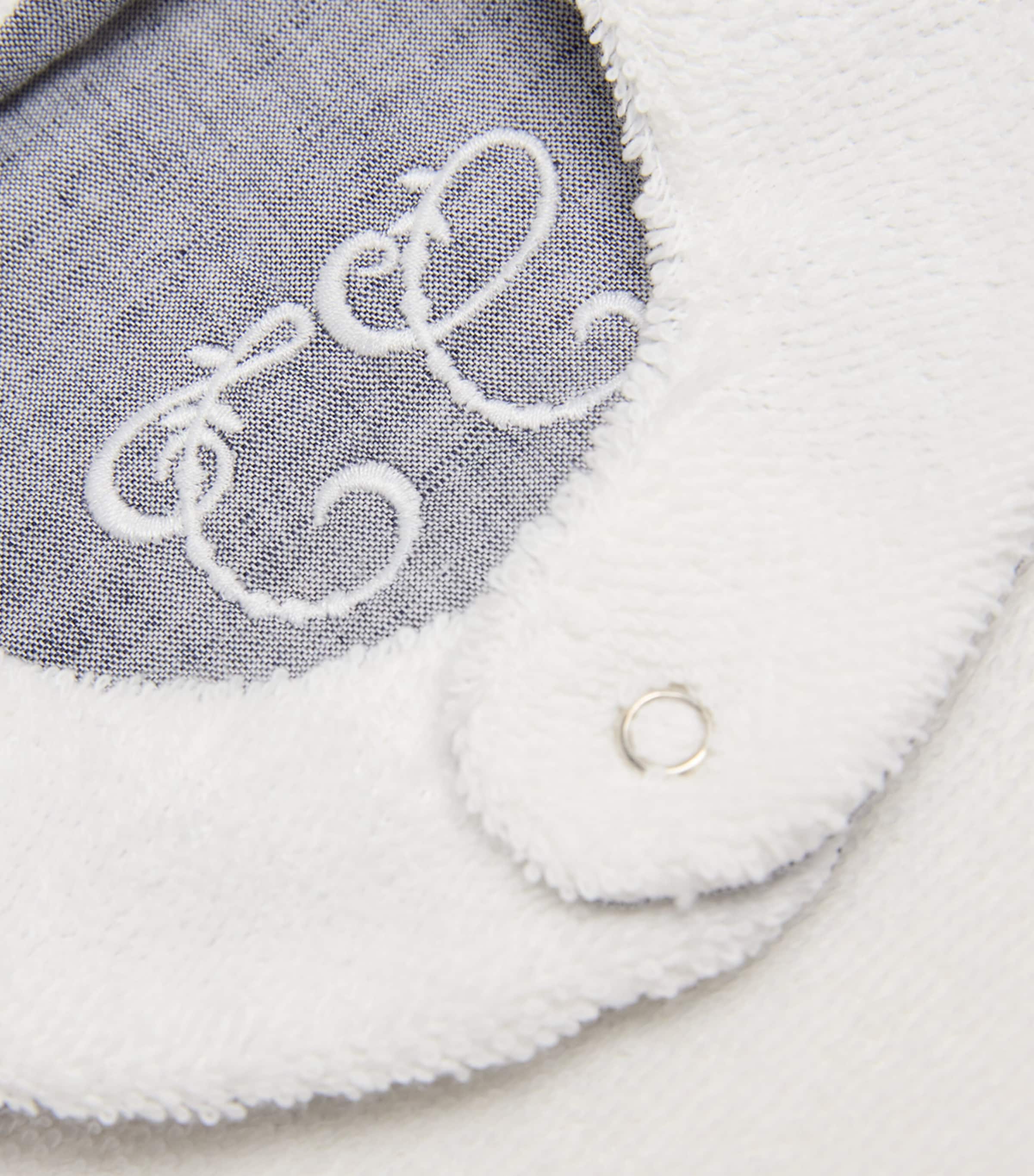 Towelling-Trim Embroidered Bib 50BLEU CHAMBRAY Image 3