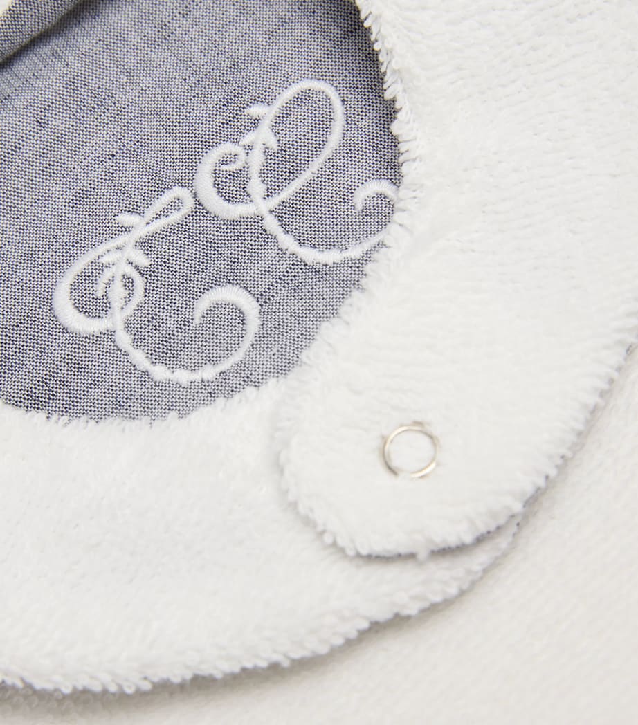 Towelling-Trim Embroidered Bib 50BLEU CHAMBRAY Image 3