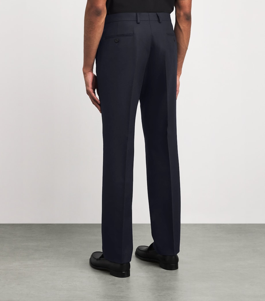 Virgin Wool Tailored Trousers NAVY BLUE Image 4