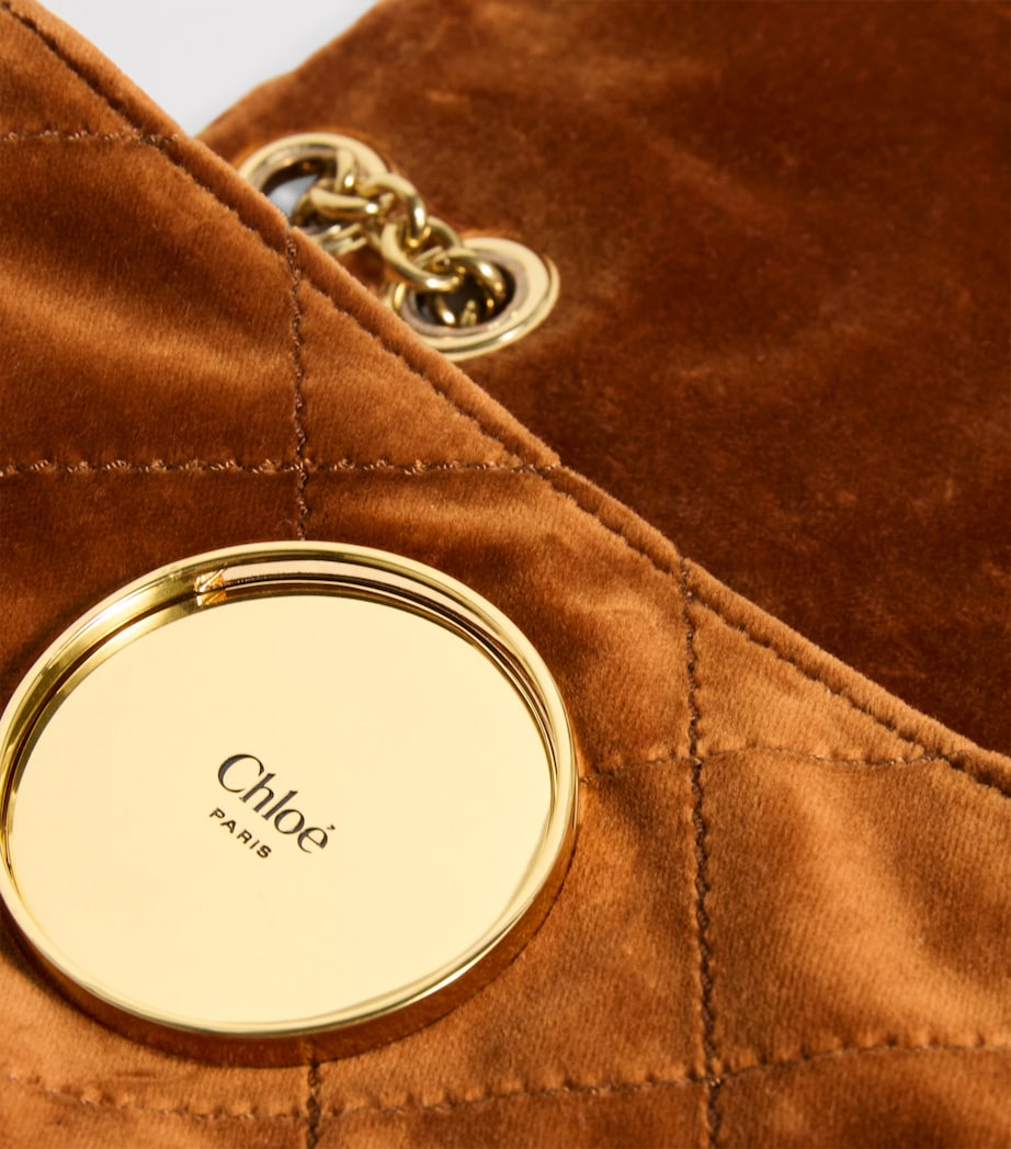 Chloé Small Velvet Heritage Shoulder Bag Clay Brown Image 6
