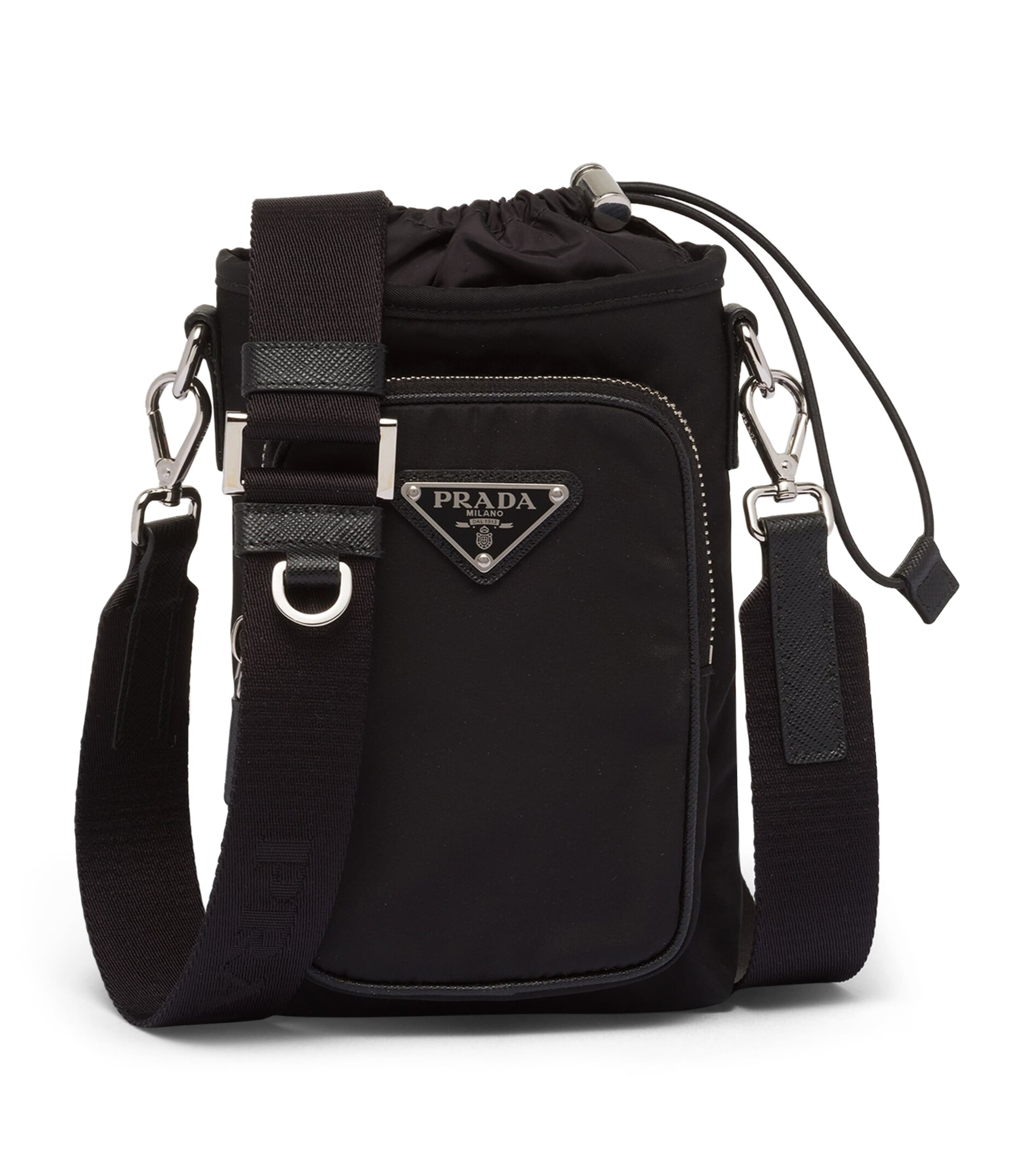 Prada Black Re-Nylon Cross-Body Phone Case Harrods UK