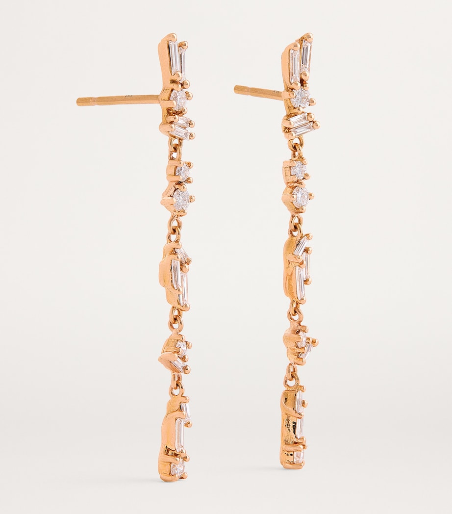Suzanne Kalan Rose Gold and Diamond Classic Sparkler Drop Earrings Rg/wd Image 3