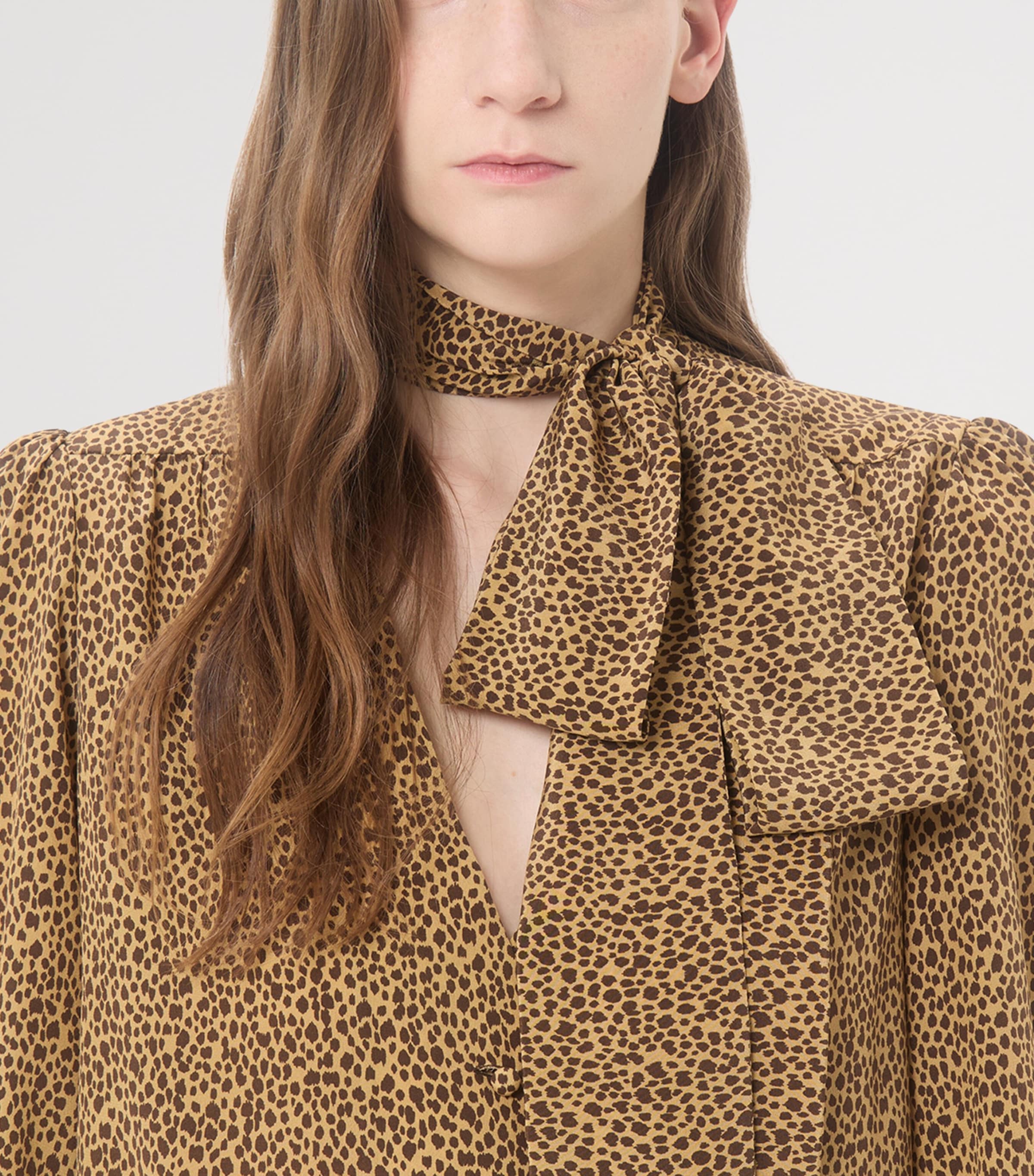 Valentino Womens Silk Cheetah-Print Shirt Image 7