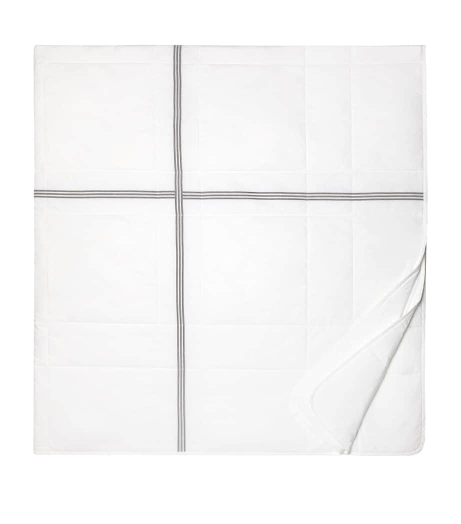 Tre Righe King Bedspread (240cm x 260cm) WHT/CHARCOAL Image 1