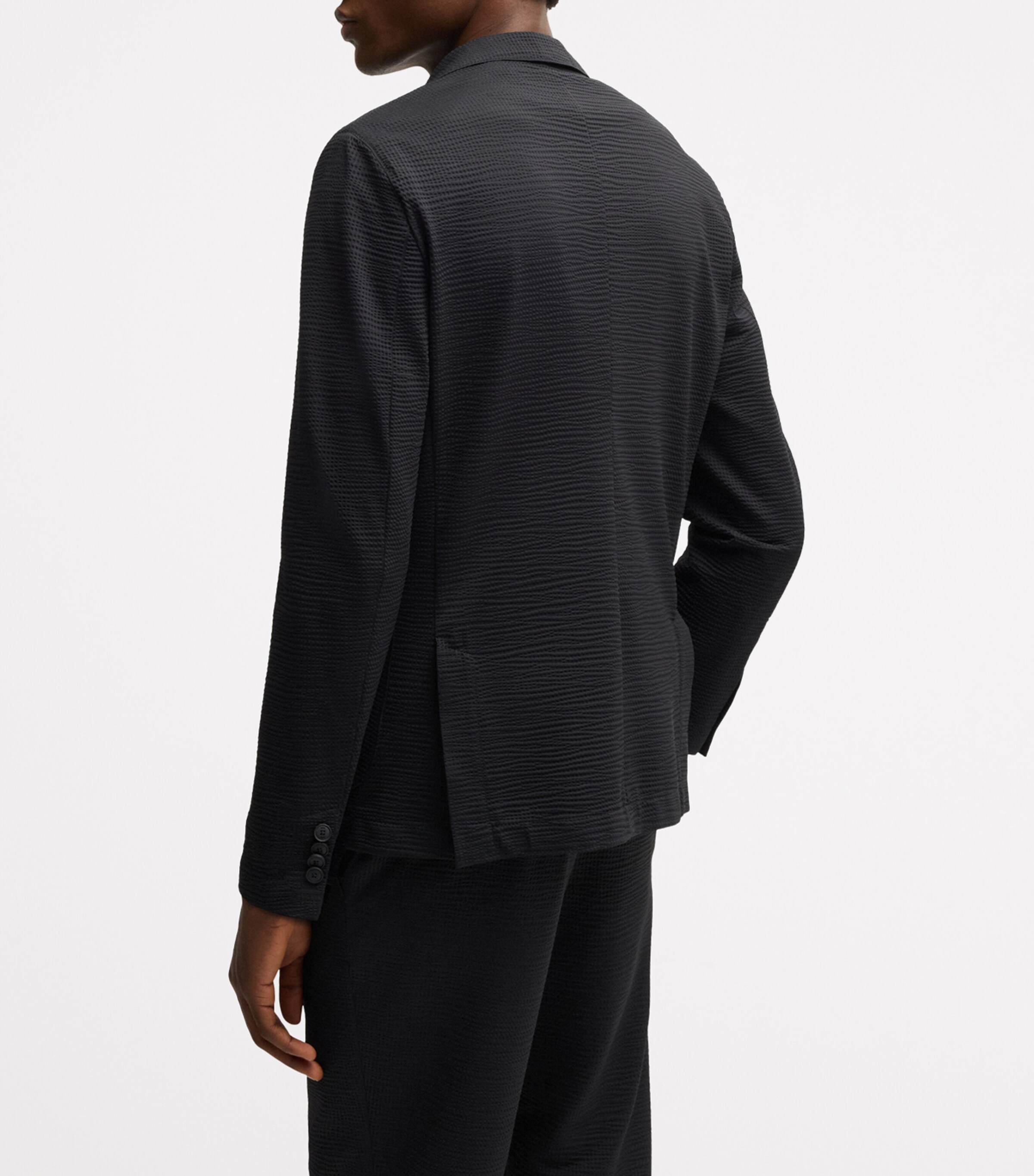 Seersucker Slim Blazer 001 Image 3