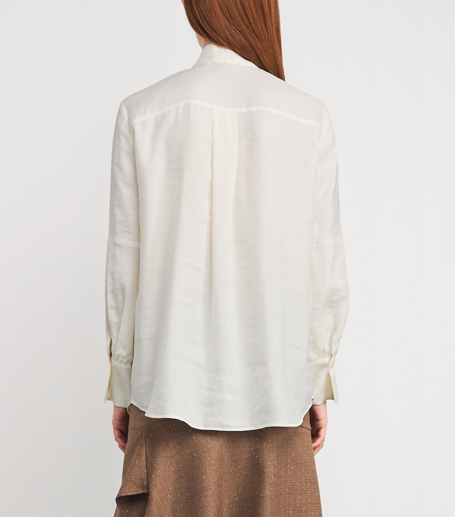 Tie-Neck Shirt WHITE Image 4