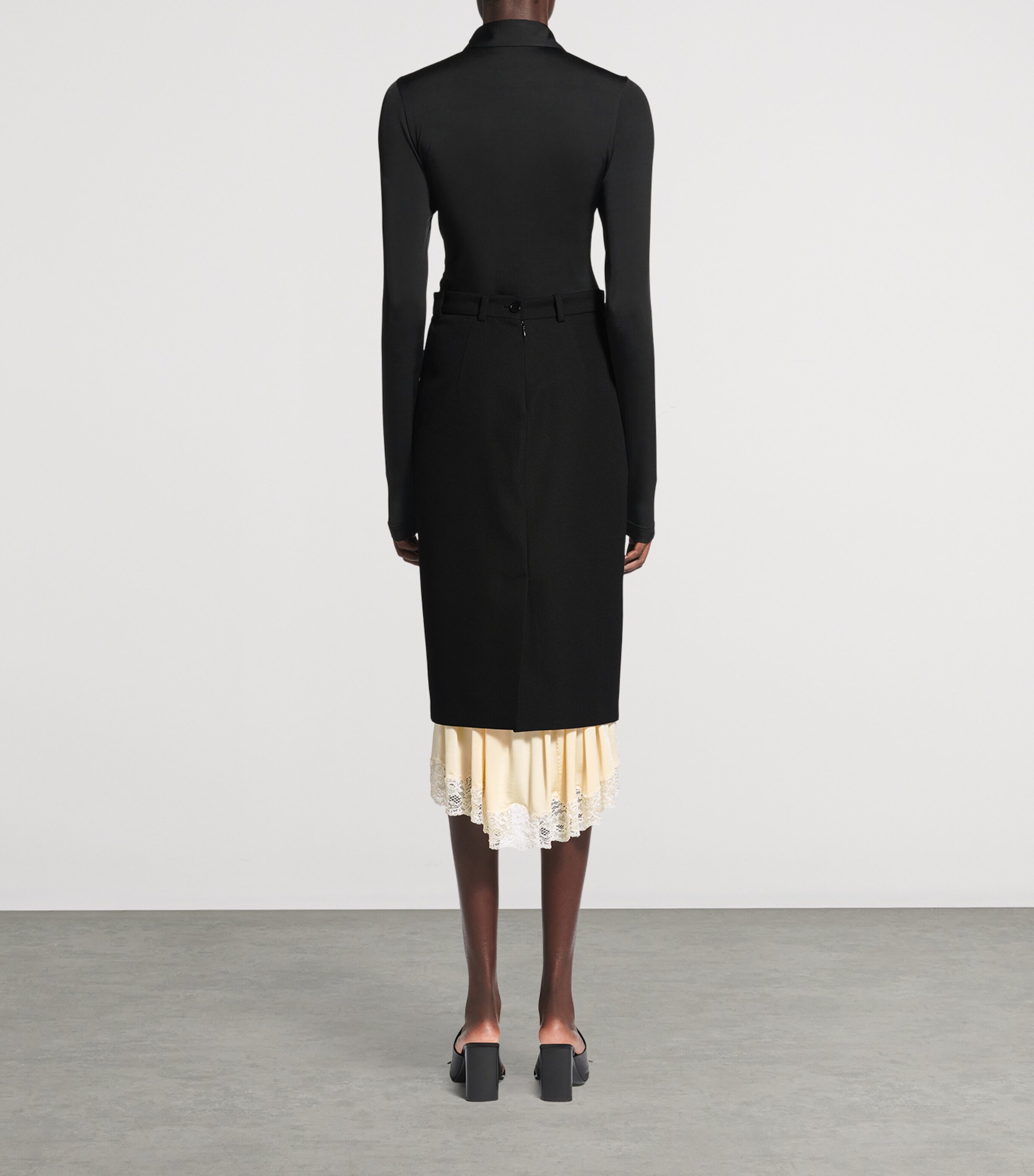 Balenciaga Womens Barathea Wool Pencil Skirt Image 5