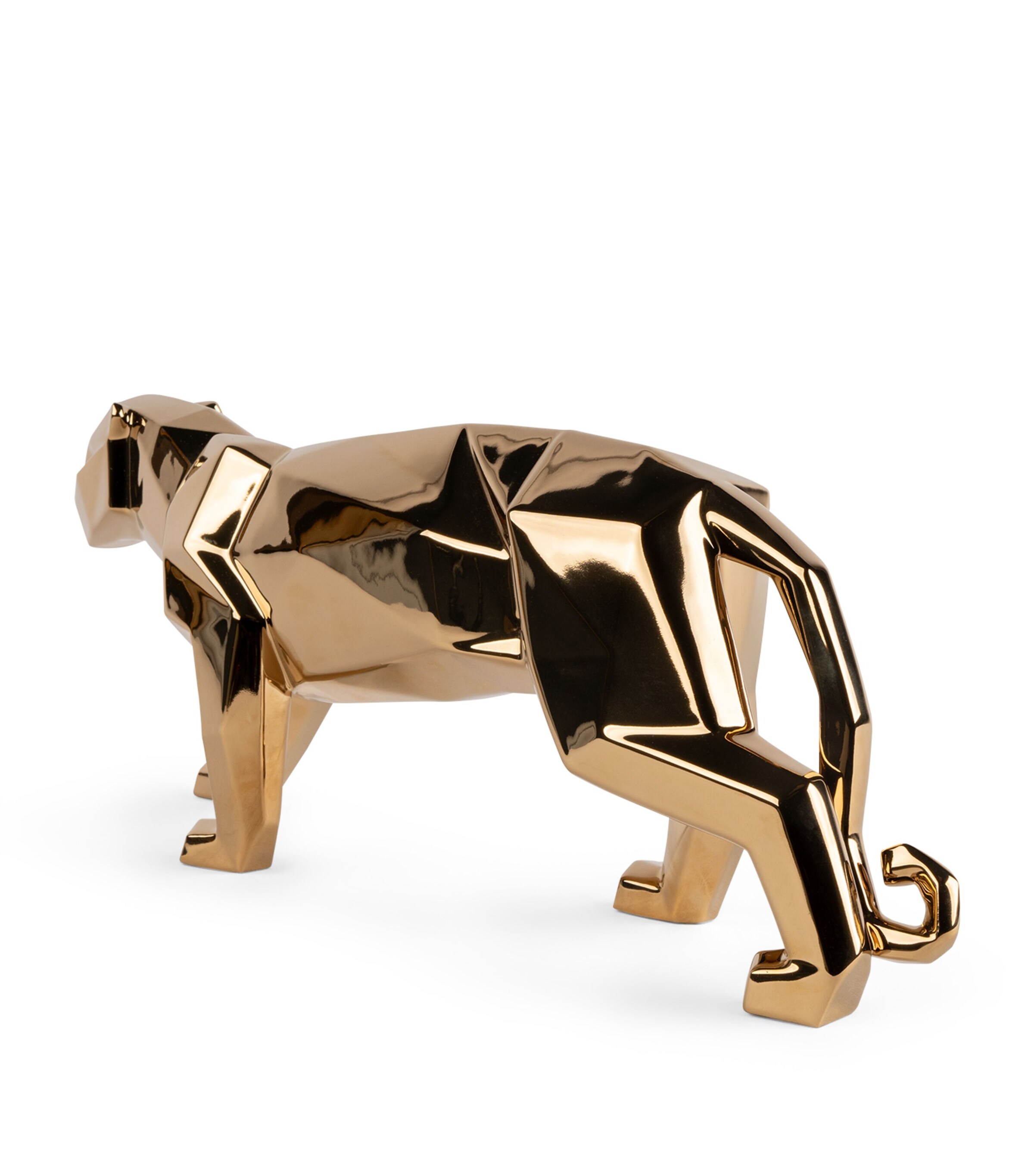Lladró Porcelain Golden Panther Figurine Gold Image 3