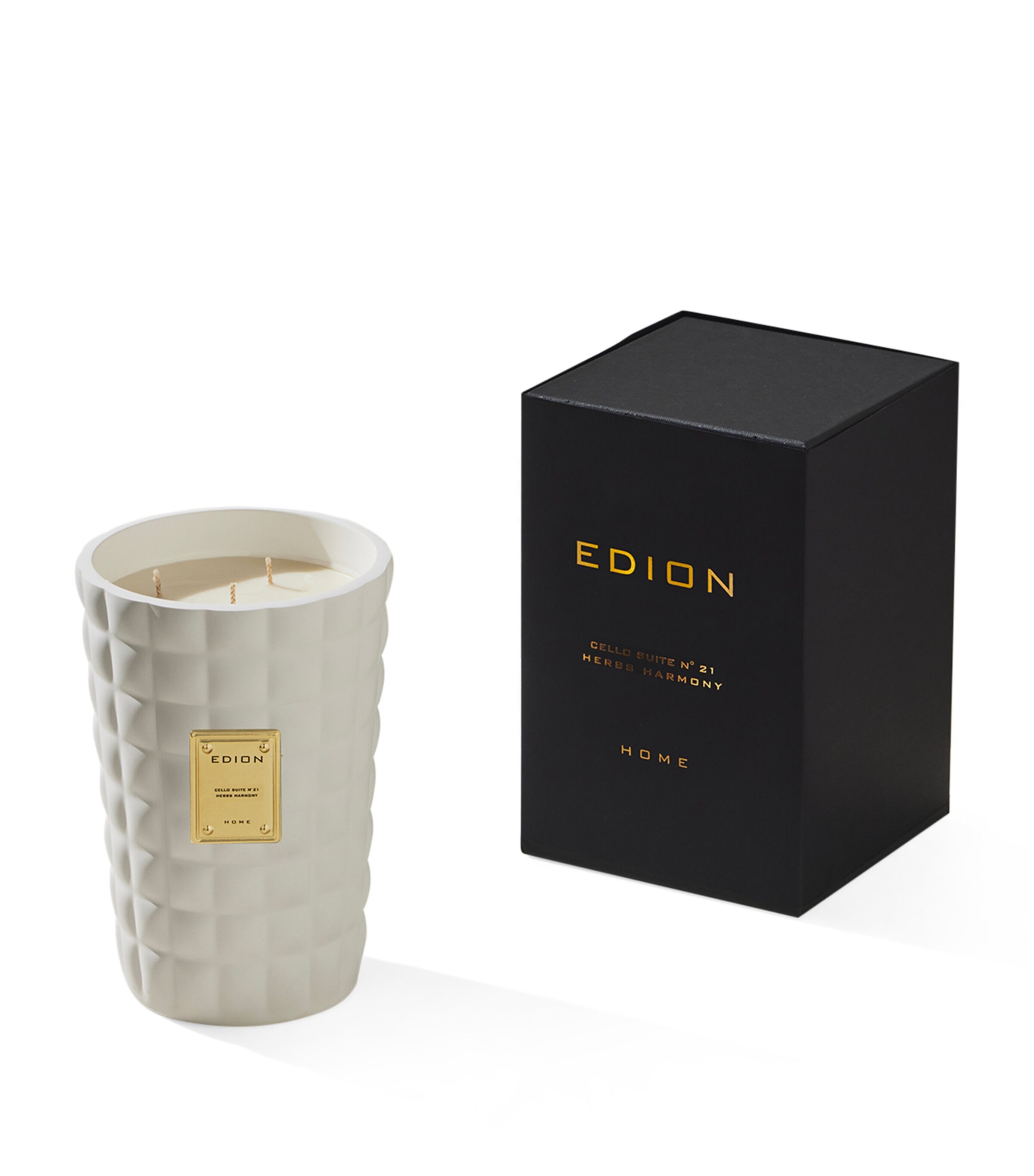 EDION Cello Suite No.21 Herbs Harmony Candle (500g) White Image 1