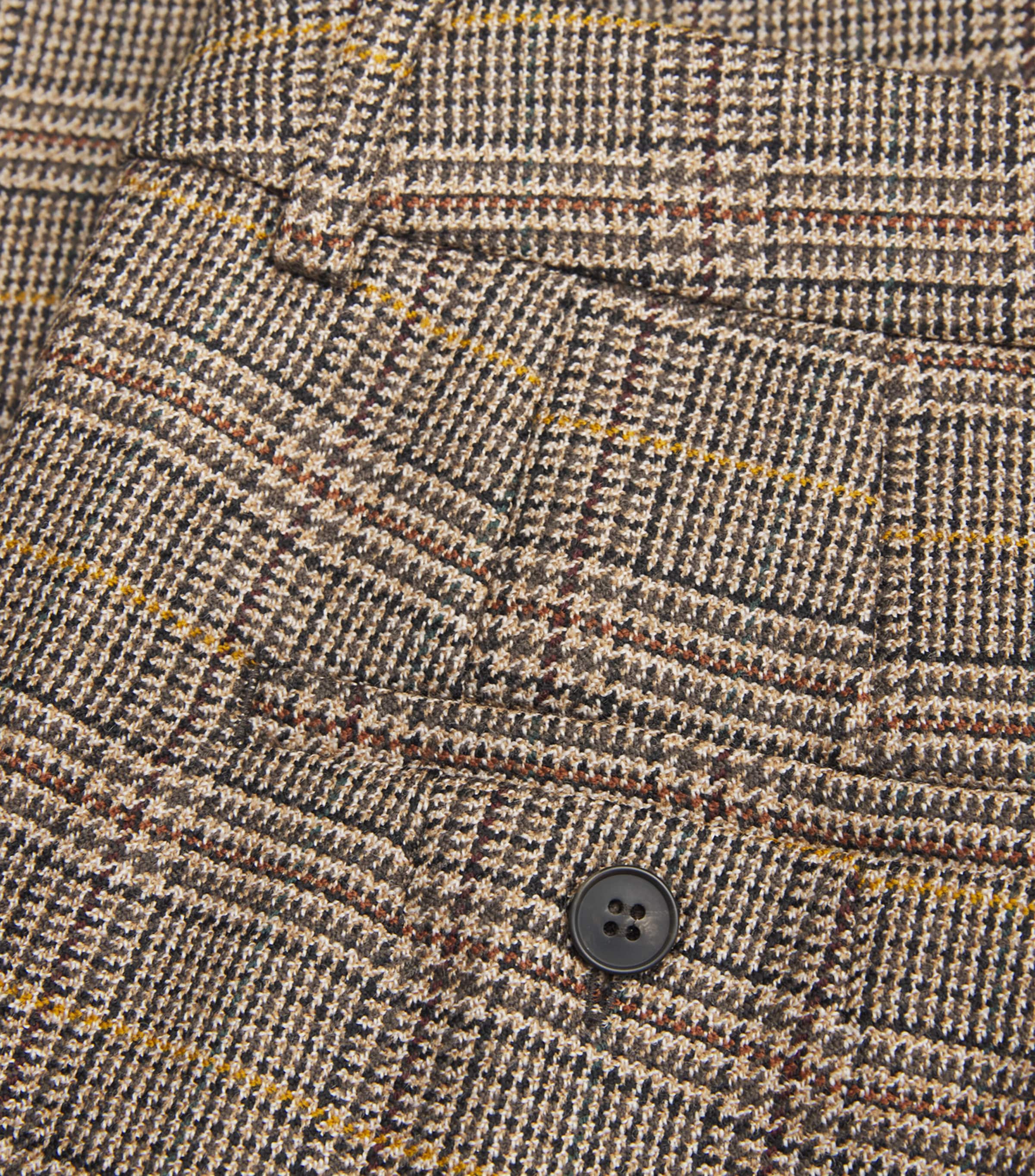 Wool Check Flared Trousers CHOCOLATE Image 5