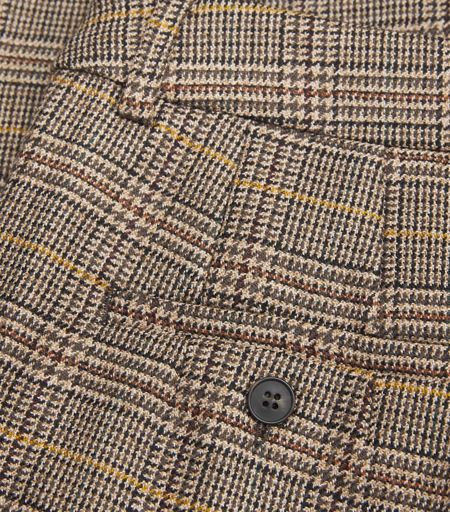Wool Check Flared Trousers CHOCOLATE Image 5