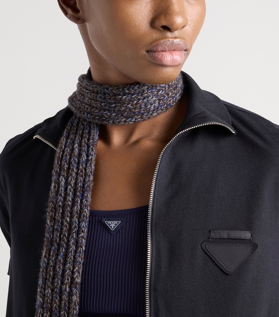 Prada Womens Silk-Knit Tank Top Blue Image 3