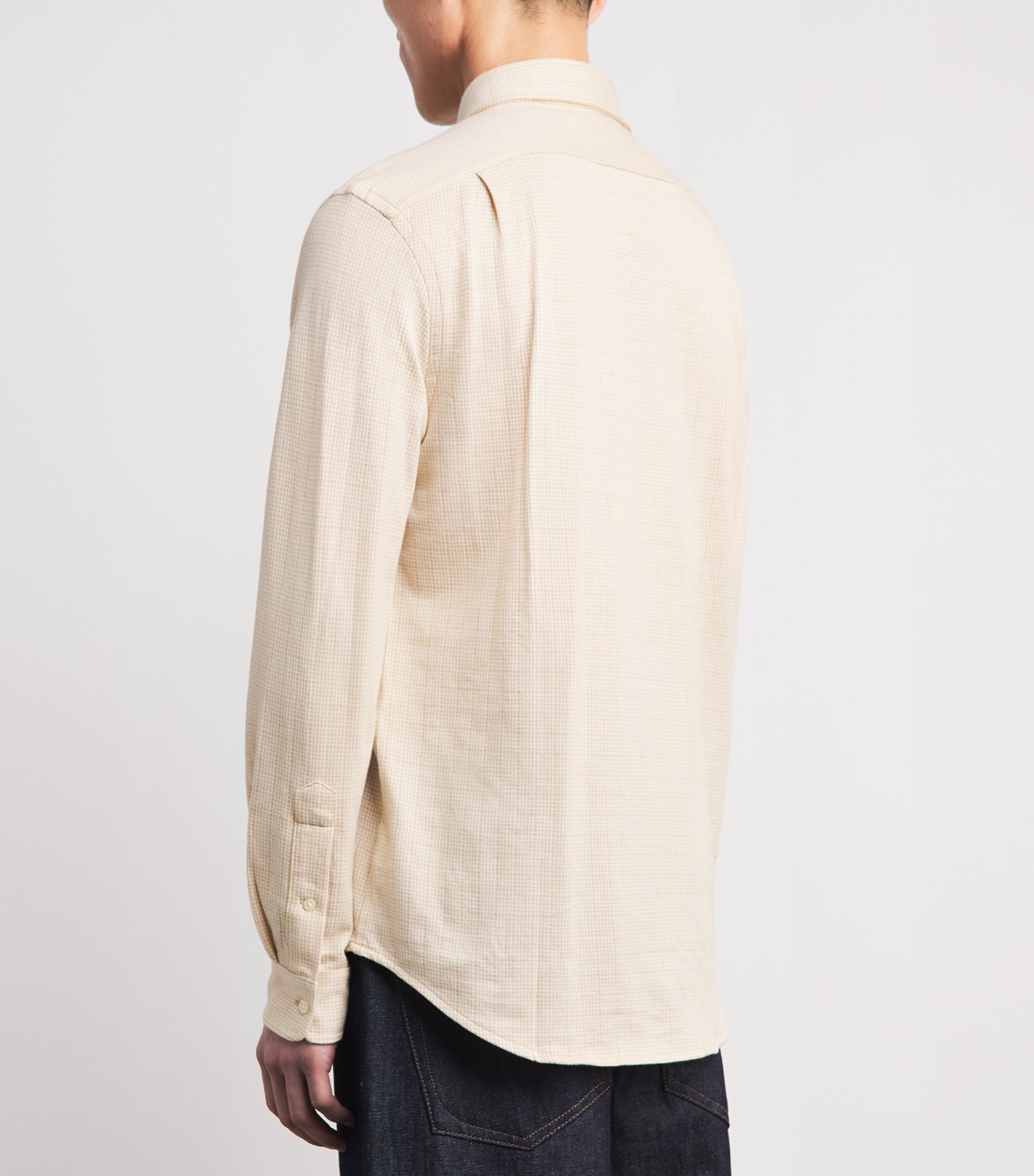 Polo Ralph Lauren Mens Cotton Check Shirt Gln Pld Snd Dune/wht Image 5