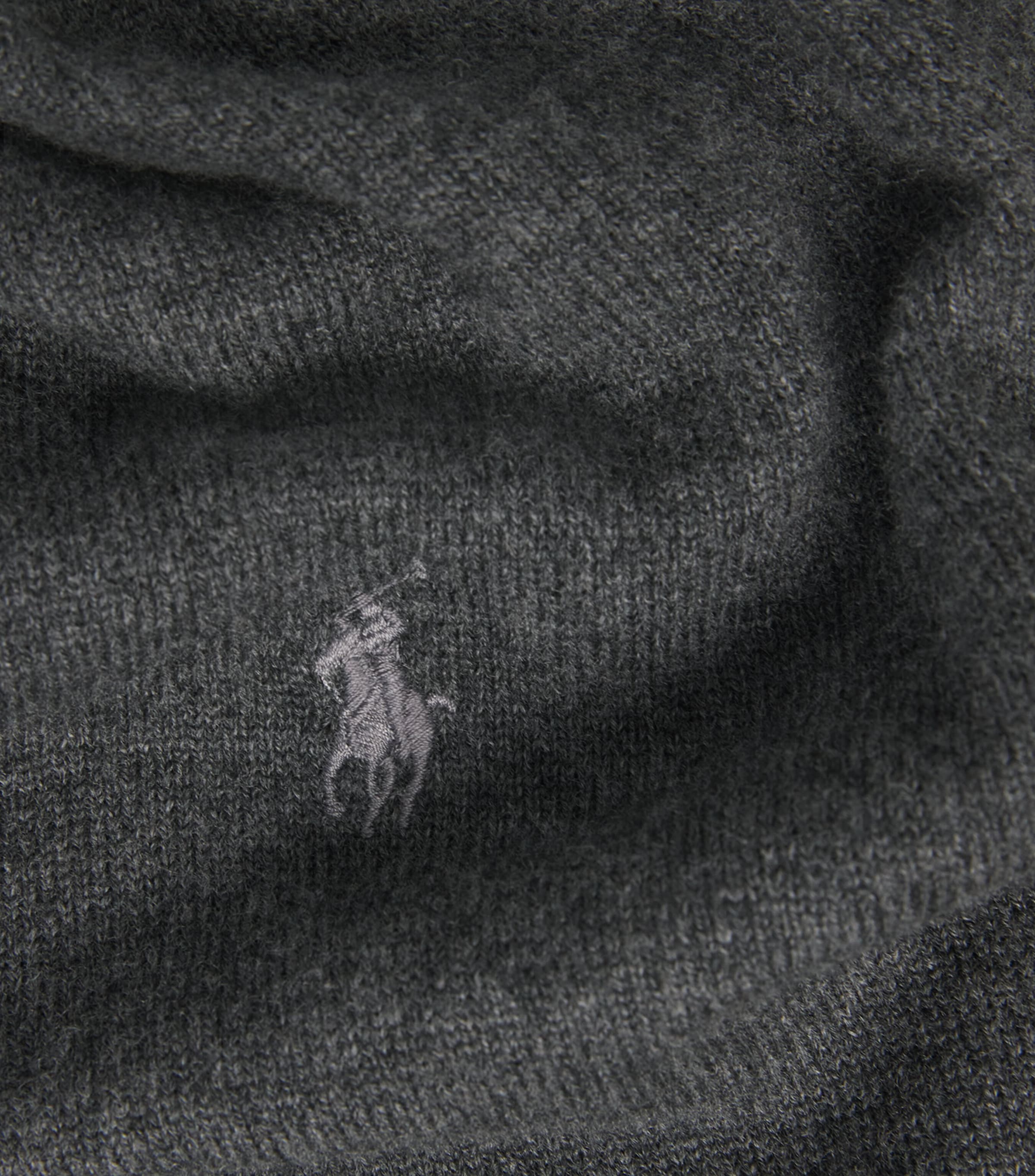 Polo Ralph Lauren Mens Wool Polo Pony Sweater Dark Charcoal Hther Image 6