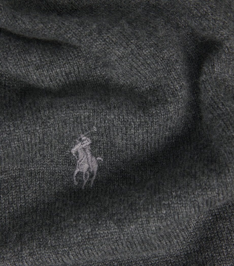Polo Ralph Lauren Mens Wool Polo Pony Sweater Dark Charcoal Hther Image 6