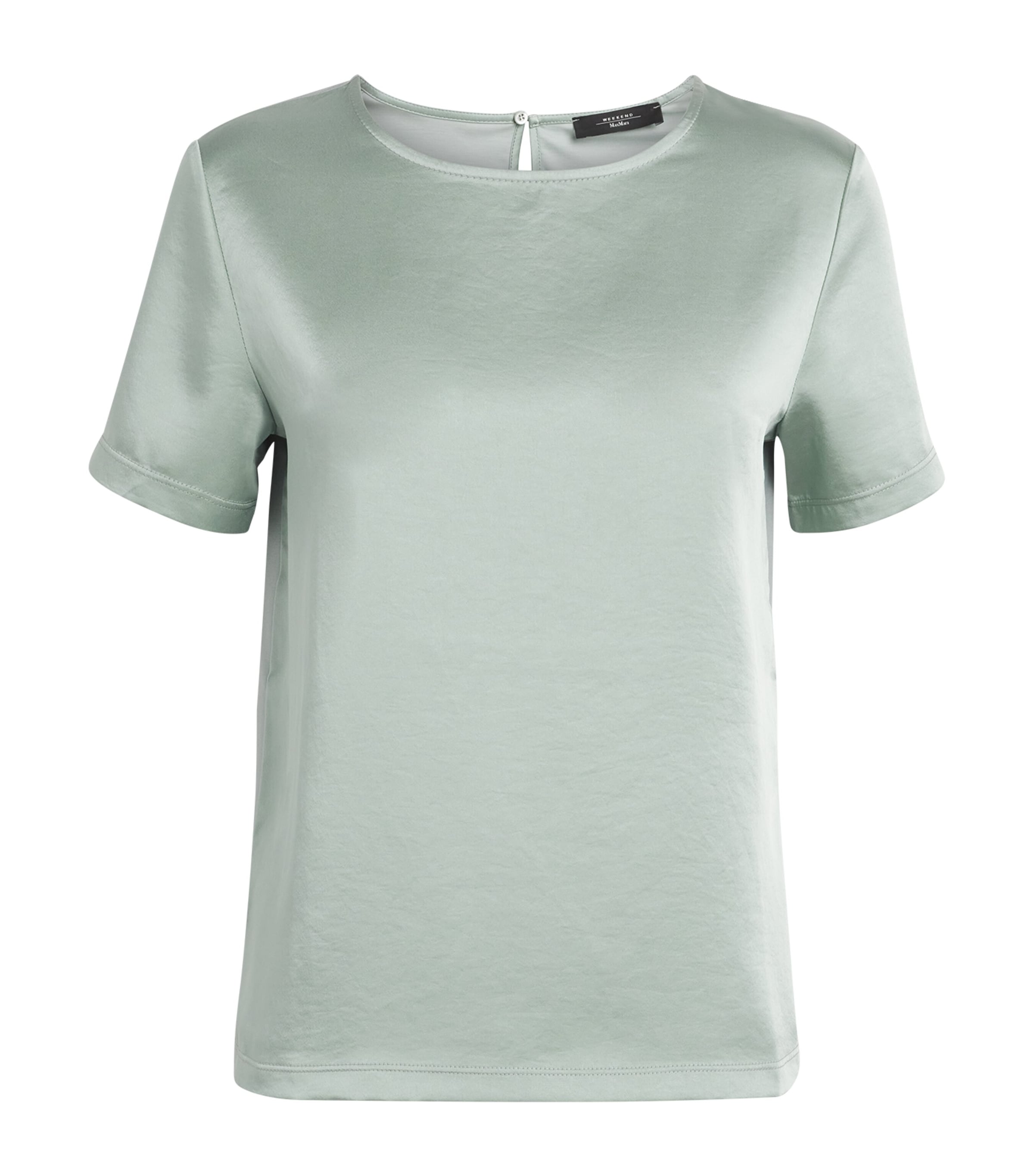 Weekend Max Mara Satin-front T-shirt In Green