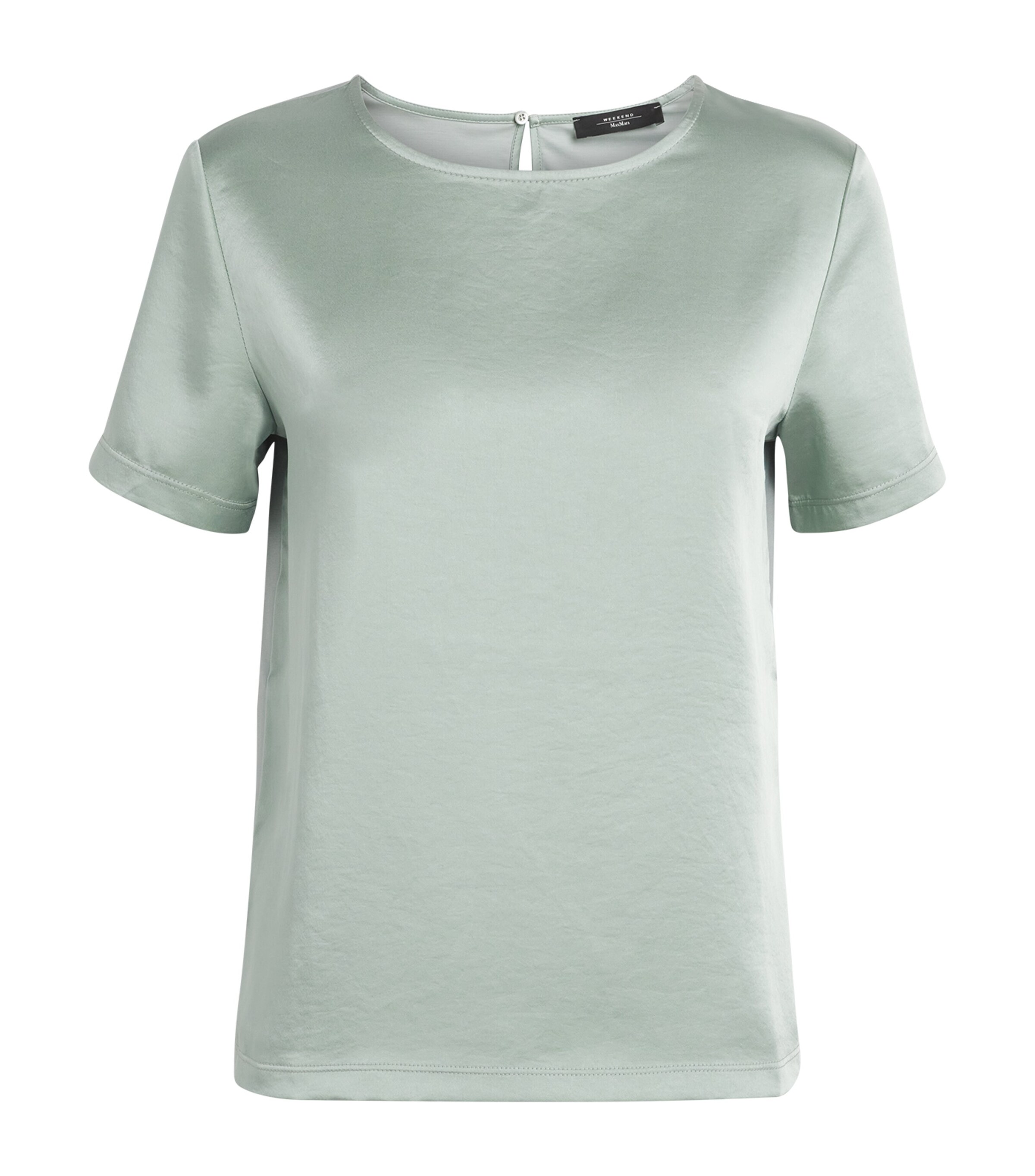 Weekend Max Mara Satin-Front T-Shirt | Women Clothing | Tops | T-Shirts | Evening & Party Tops | Designers | Weekend Max Mara