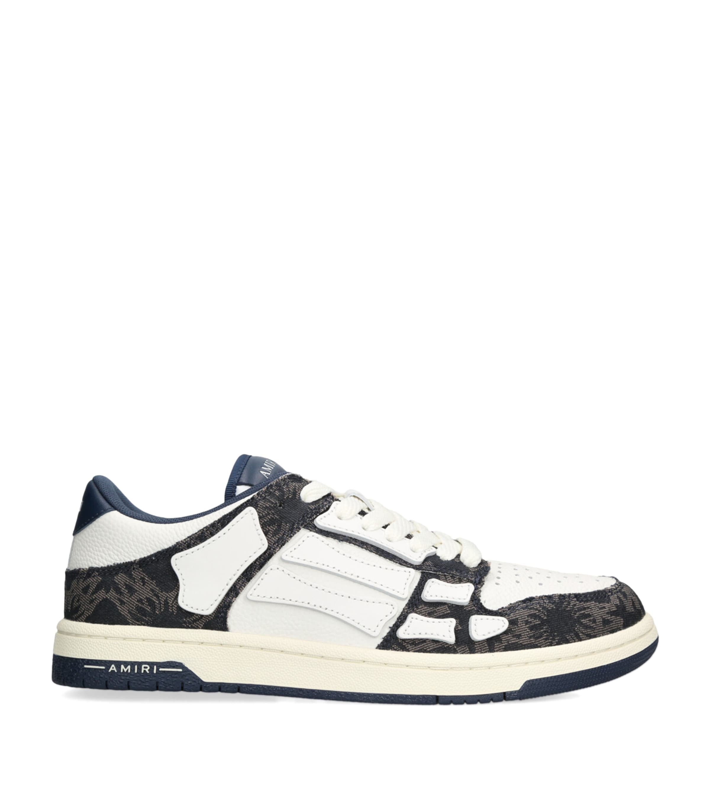 Amiri Multicolor Leather And Fabric Bandana Denim Skel Sneakers