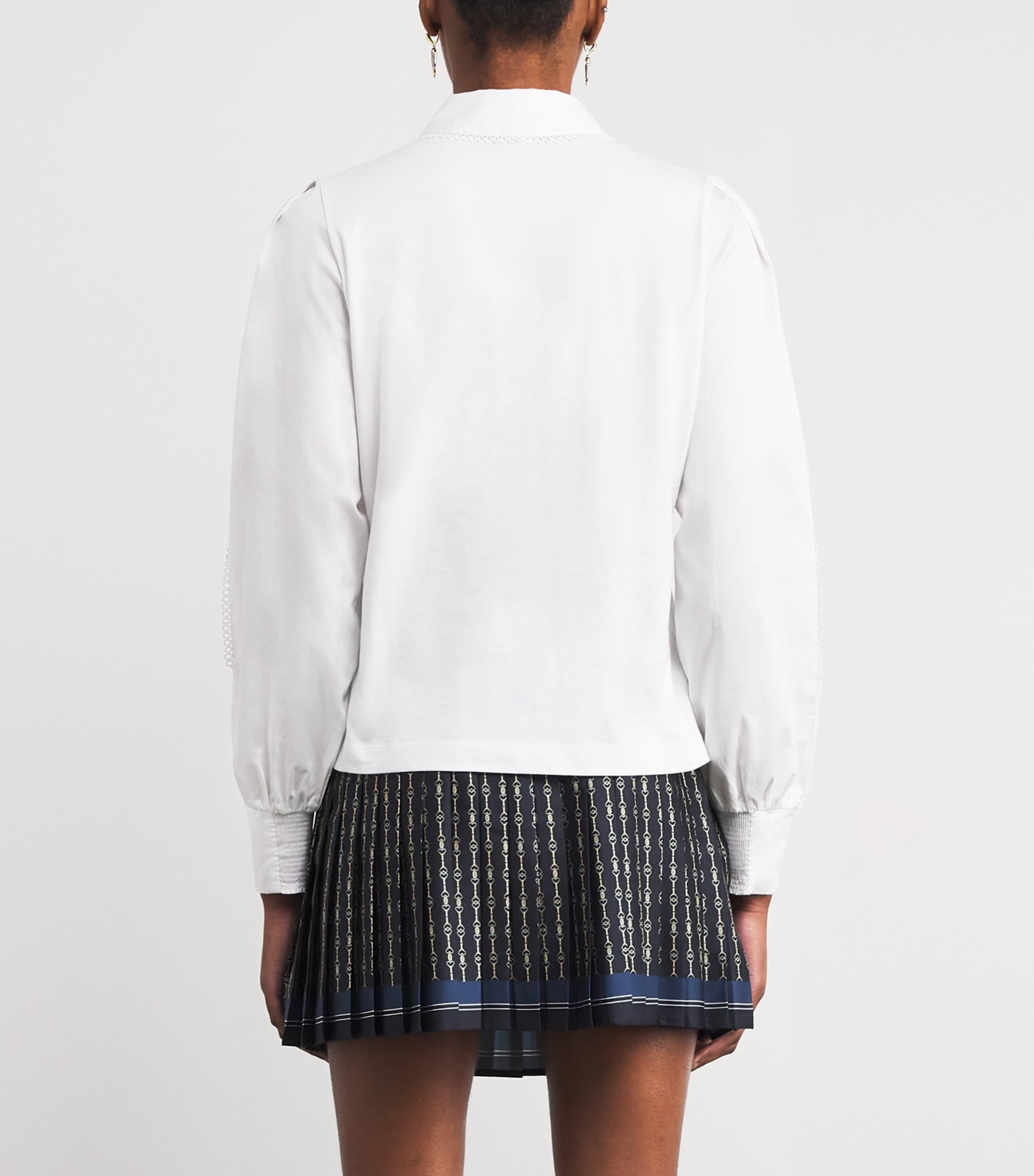 ME+EM Womens Cotton Scalloped Shirt Fresh White Image 4