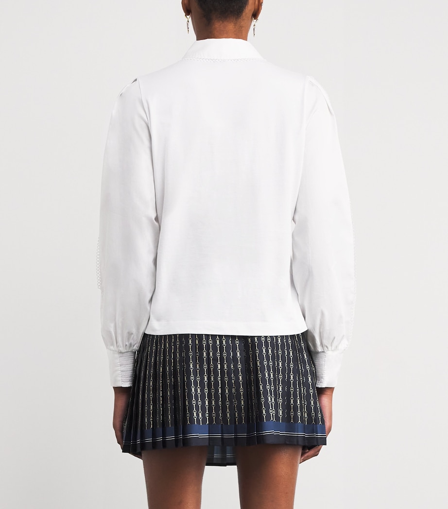 Cotton Scalloped Shirt FRESH WHITE Image 4