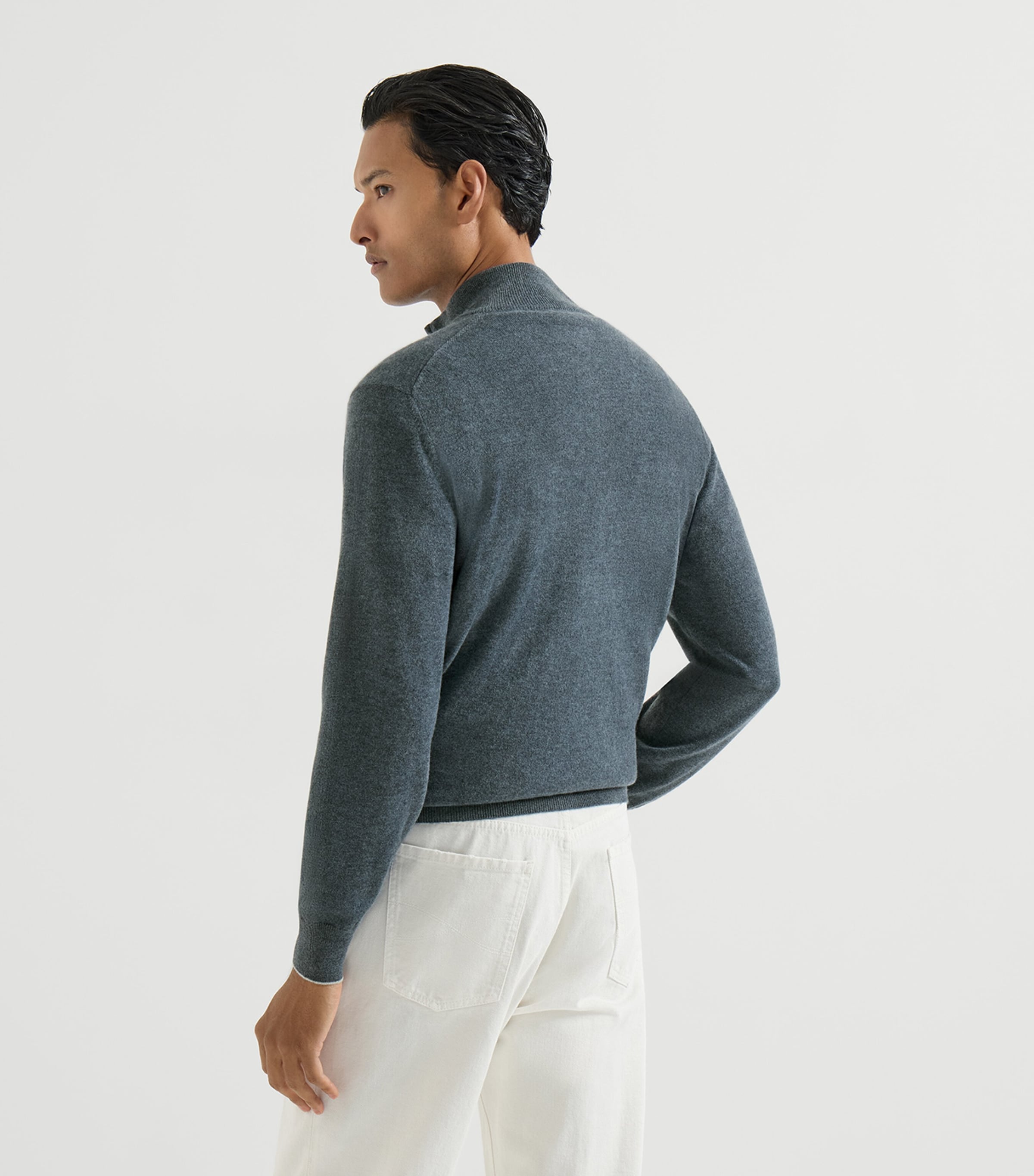 Brunello Cucinelli Mens Cashmere Quarter-Zip Sweater Image 5