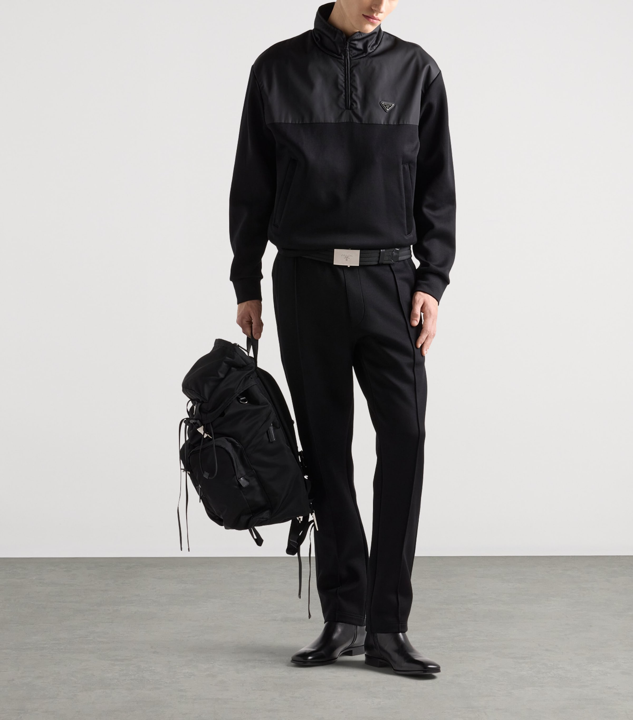 Cotton and Re-Nylon Half-Zip Jacket F0806 Image 2