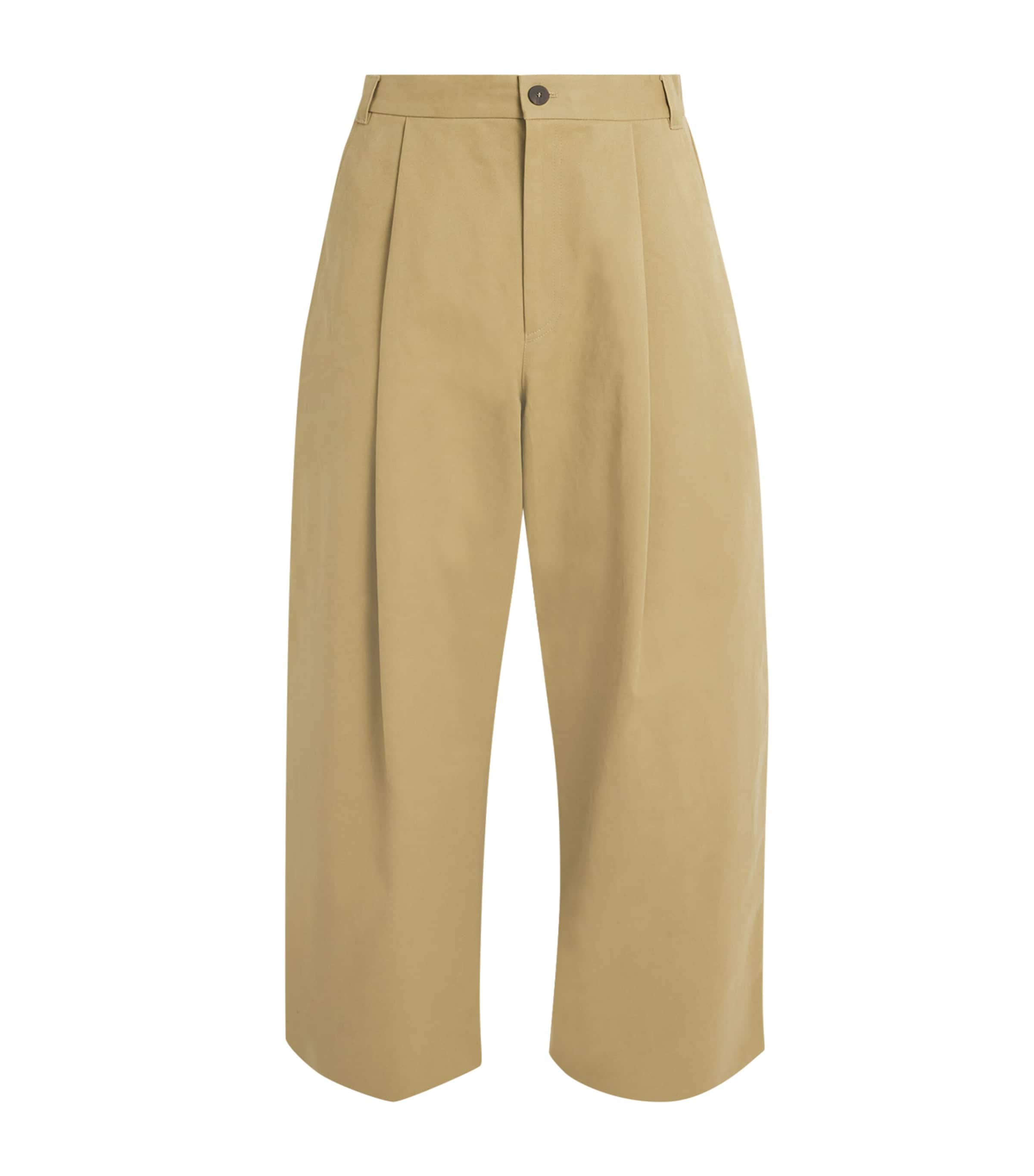 Studio Nicholson Pleated Chino Trousers Featuring Belt Loops In Neutral