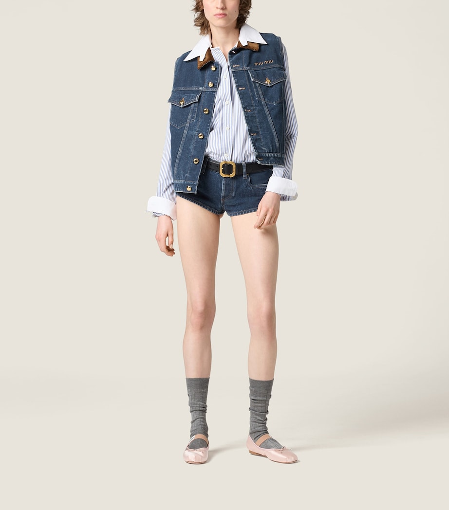 Denim Logo Vest F0008 Image 2