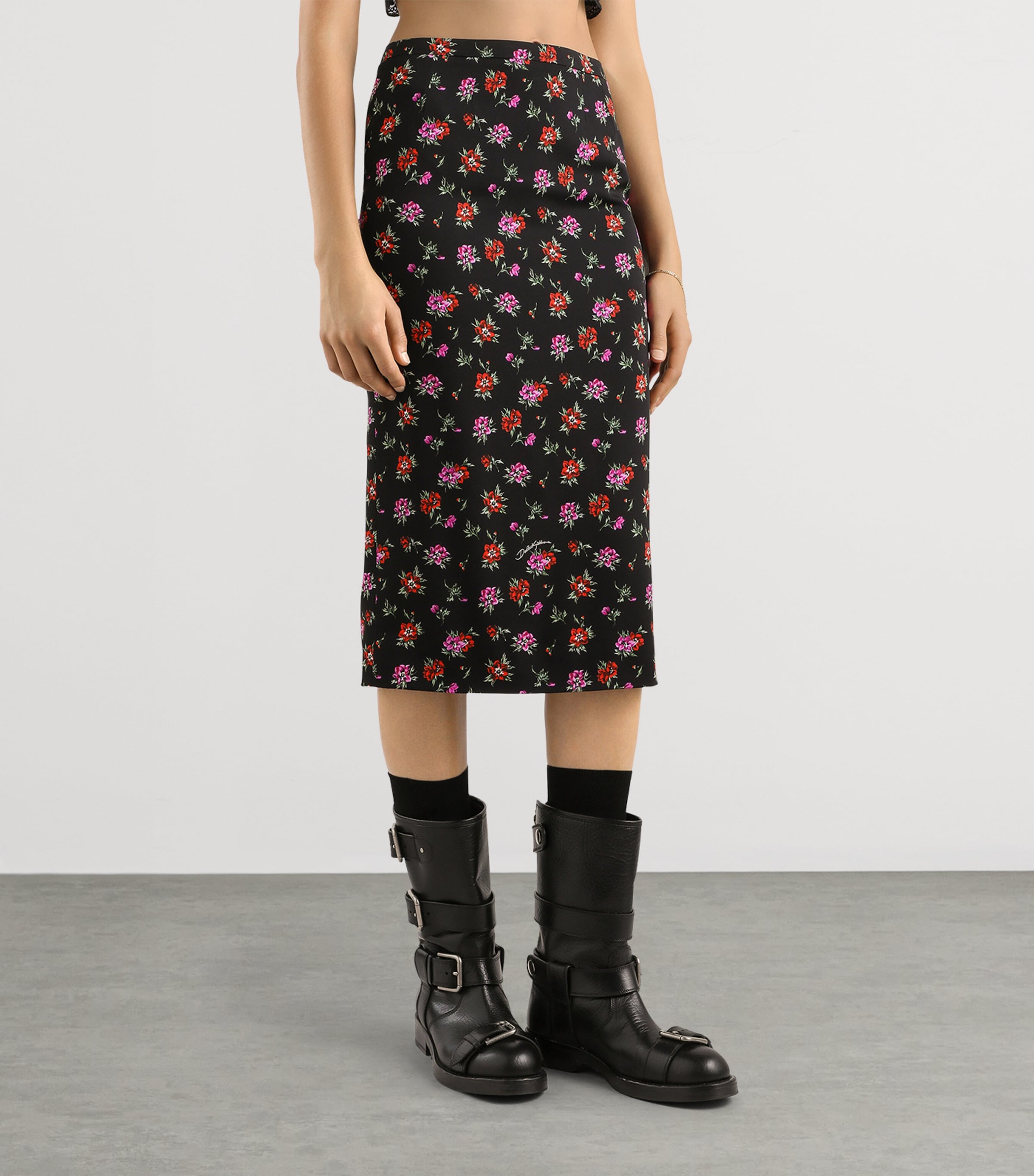 Stretch-Silk Floral Midi Skirt HN5XSANEMONI Image 4