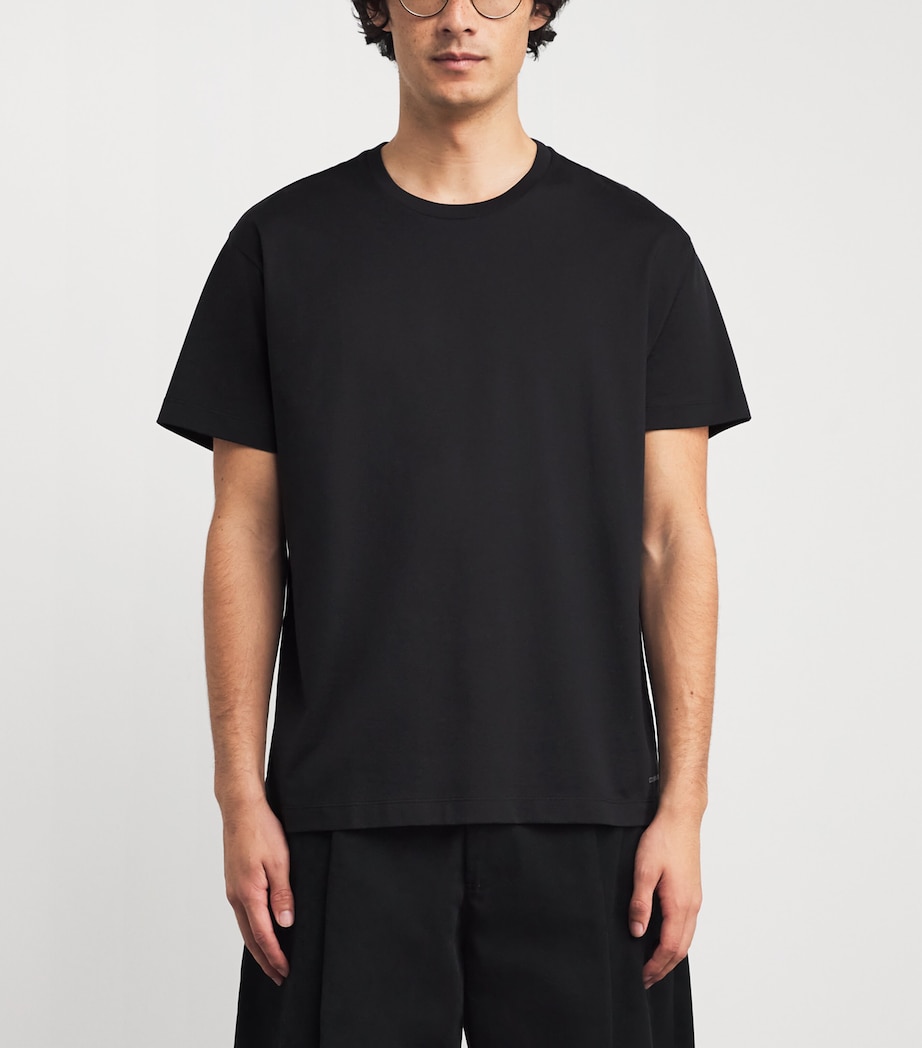 Cotton Crew-Neck T-Shirt 020 BLACK Image 3