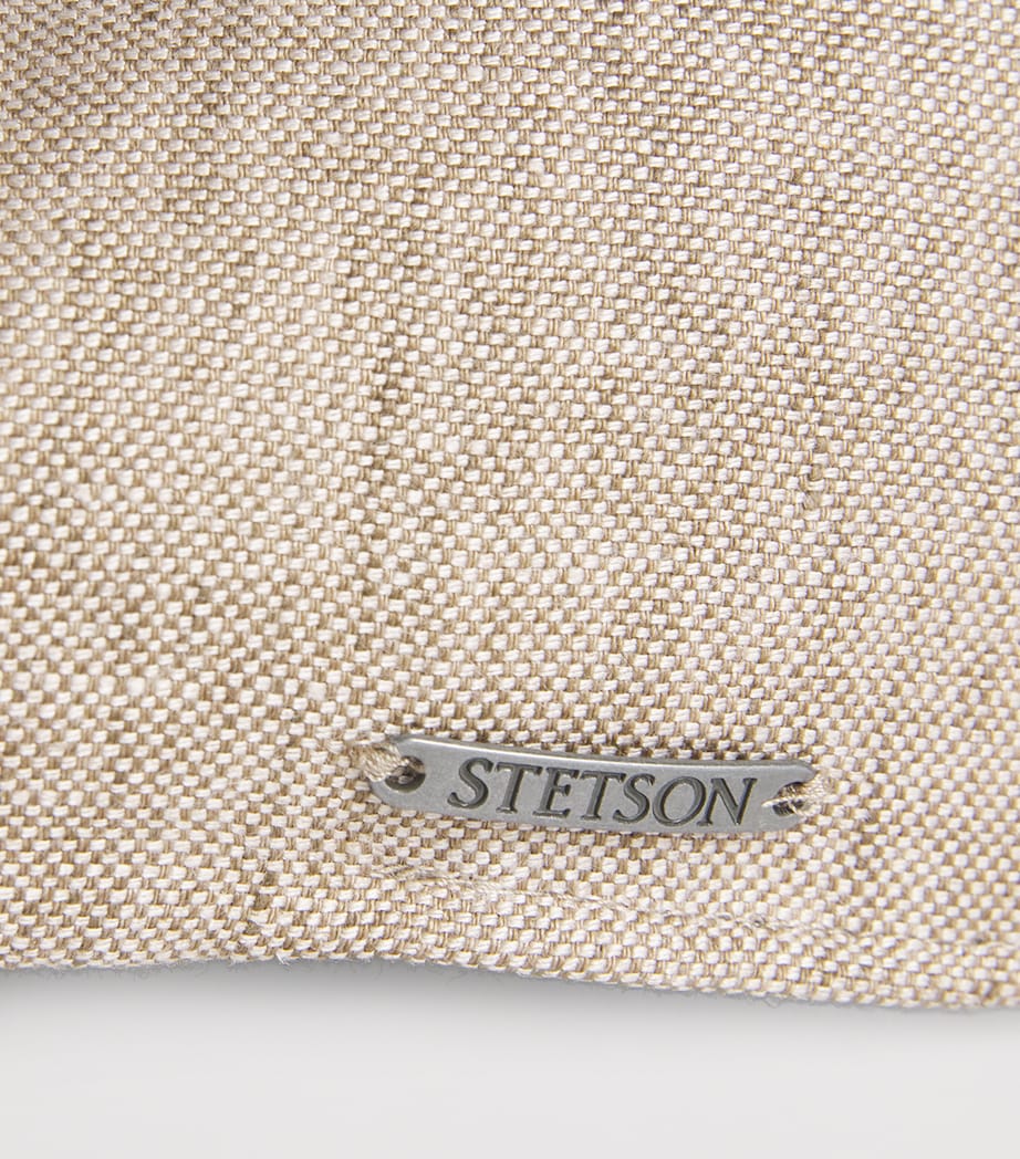 Linen Texas Flat Cap 7 - BEIGE Image 4