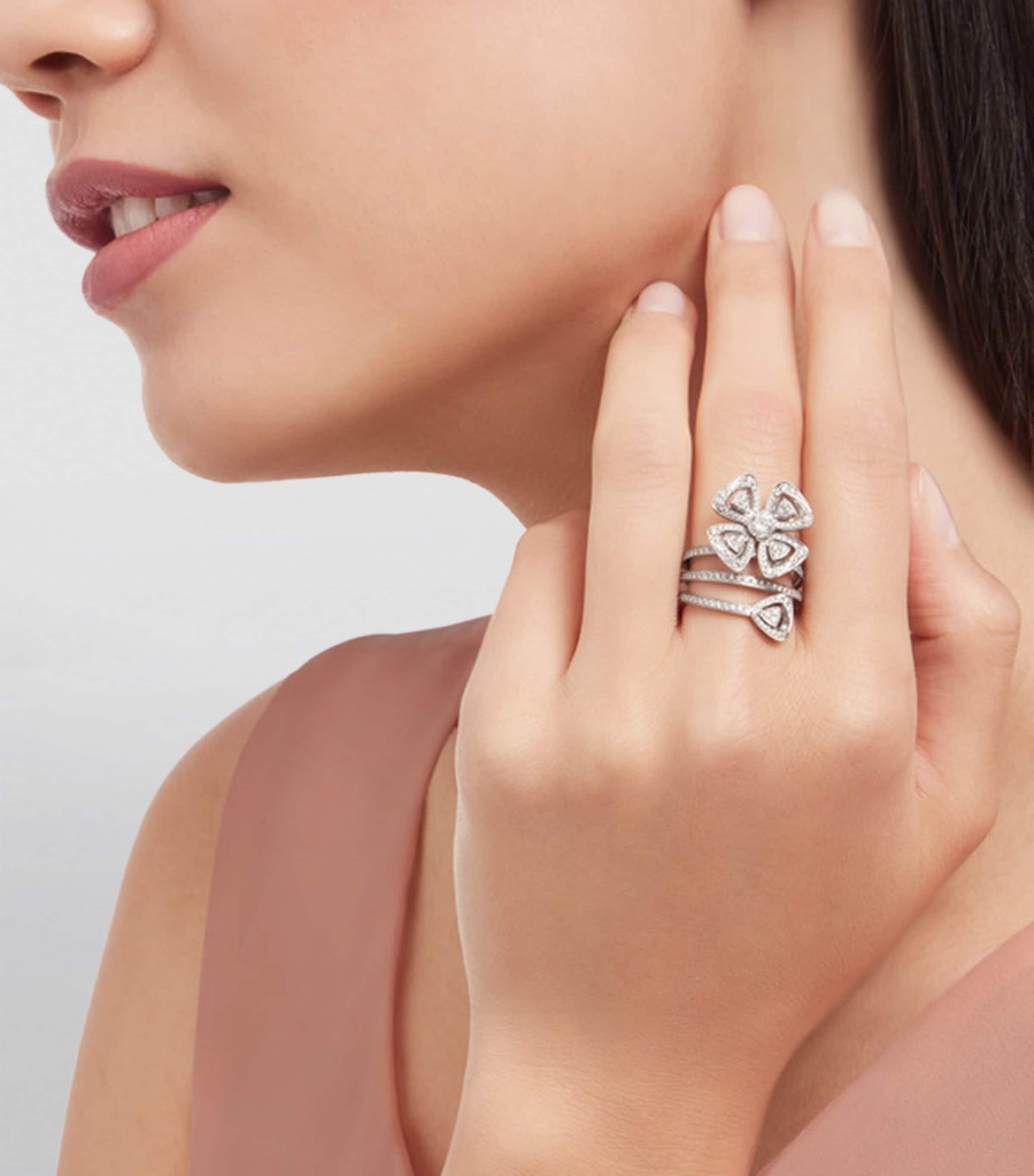 White Gold and Diamond Fiorever Ring WHITE GOLD Image 4