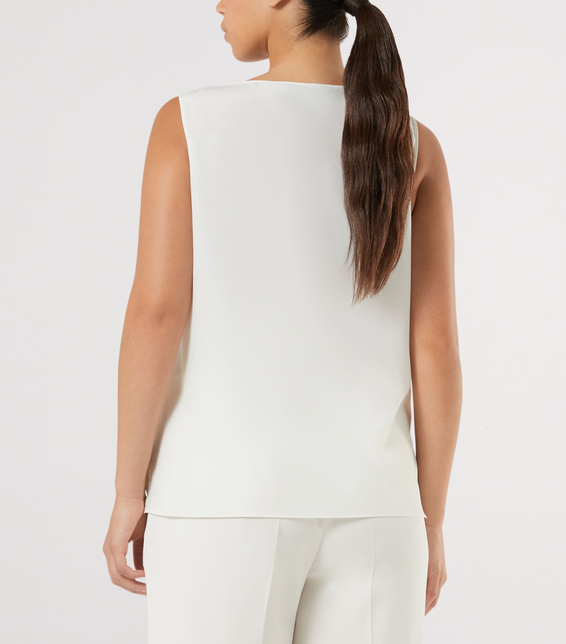 Marina Rinaldi Womens Embellished V-Neck Top Ivory Image 3