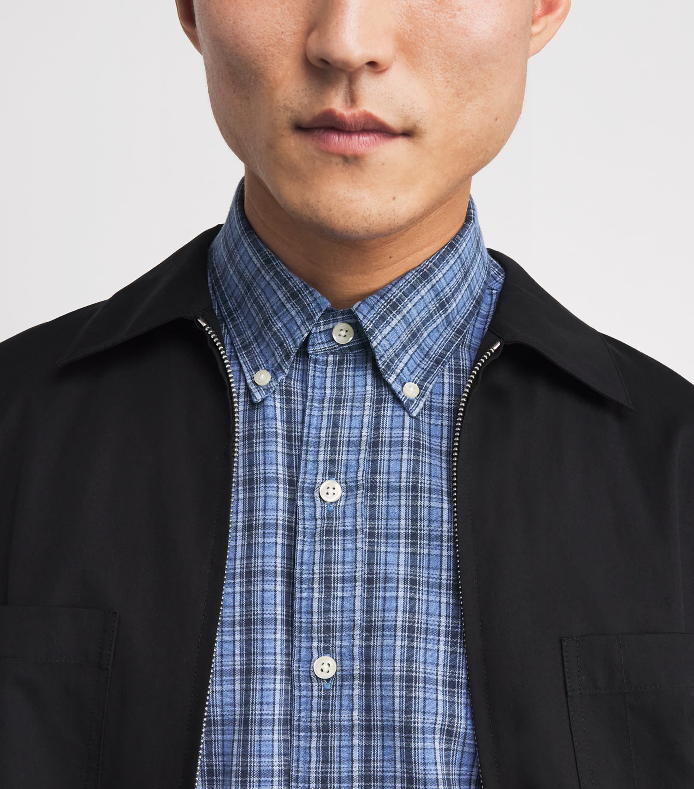 Cotton Brushed Check Oxford Shirt BLUE HEATHER MULTI Image 6