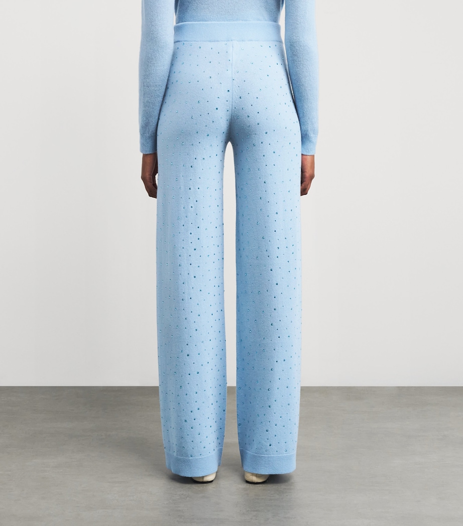 Wool-Cashmere Crystal-Embellished Trousers 11 BLUE Image 4