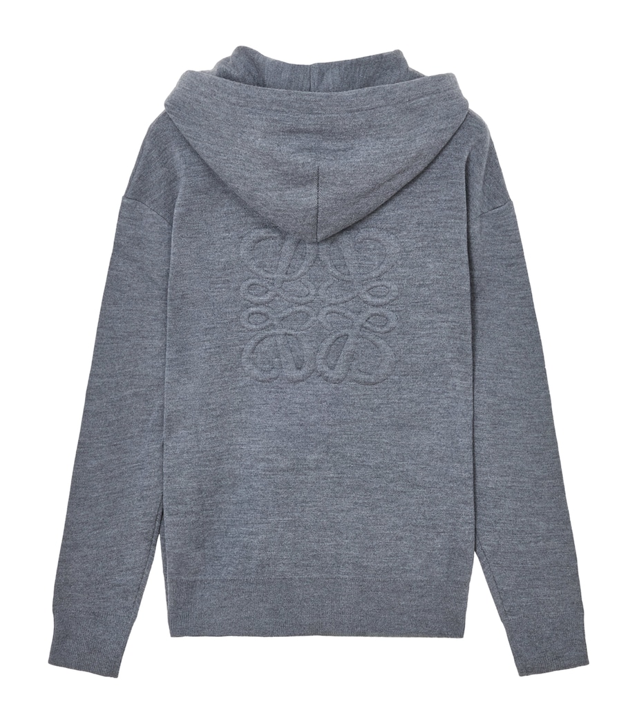 Wool Anagram Zip-Up Hoodie GREY MELANGE Image 2