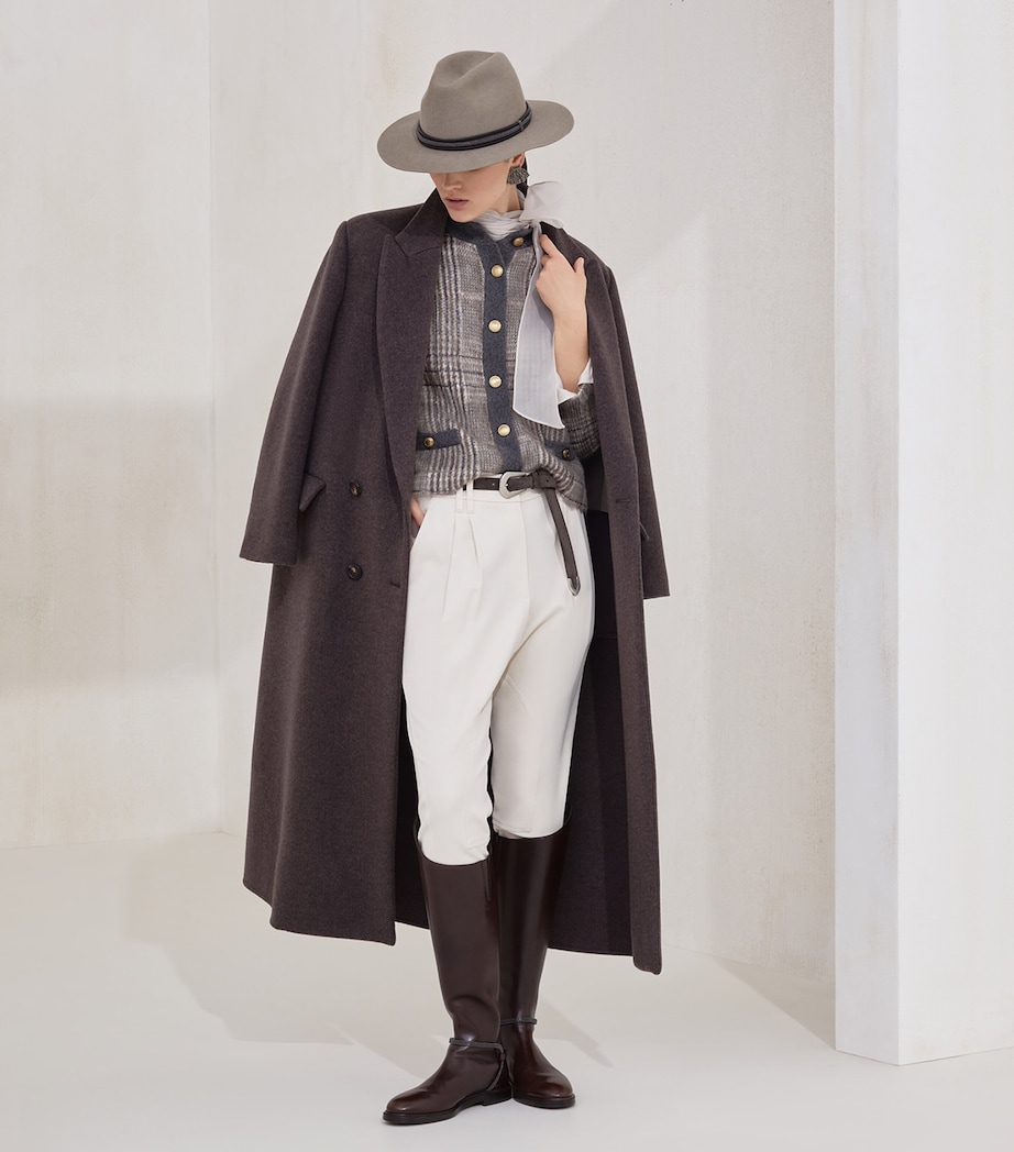 Mohair, Virgin Wool and Cashmere Jacquard Cardigan CPO68 Image 4