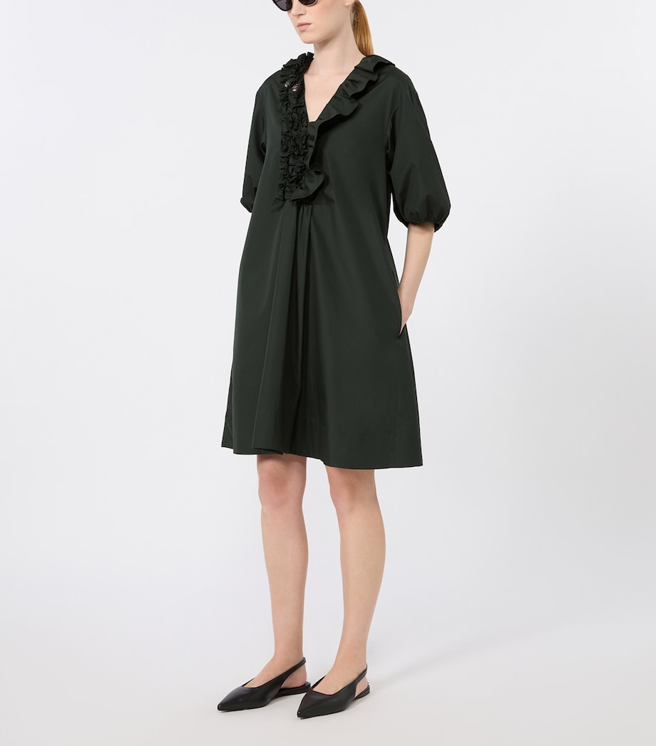 Max Mara Womens Ruffle Mini Dress Green Image 2